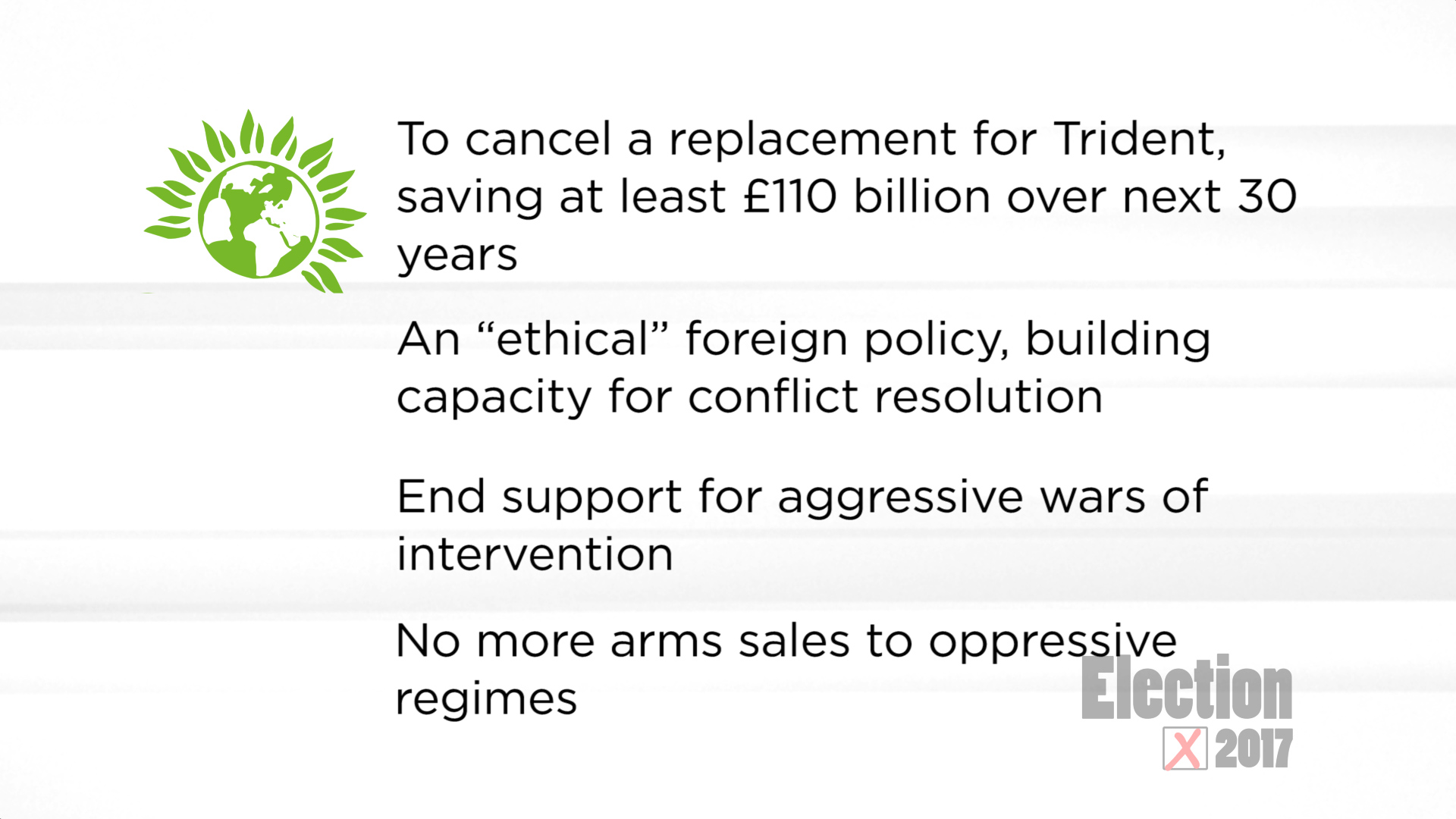 Green Party Manifesto Pledges To Scrap Trident Replacement