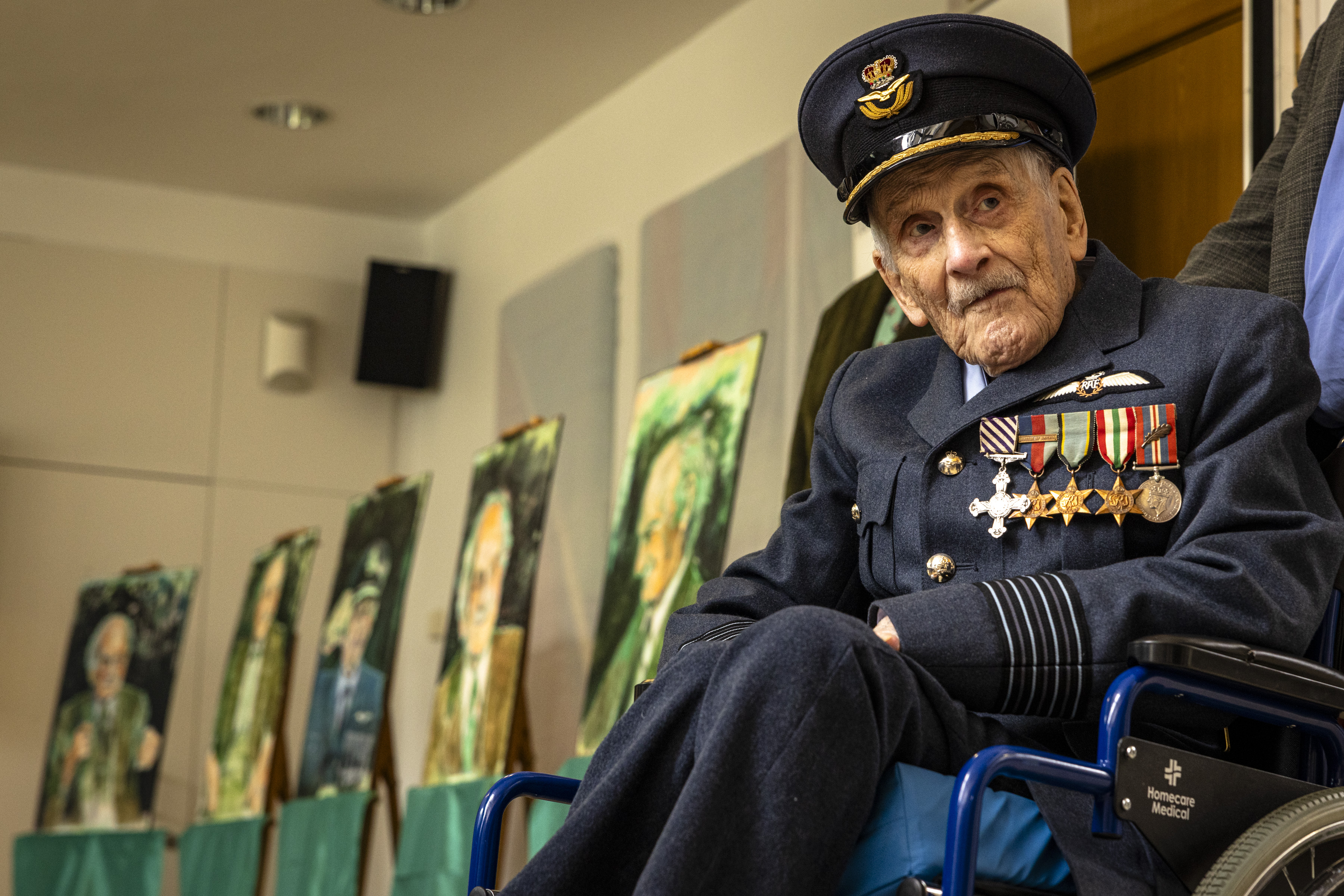 Group Captain John 'Paddy' Hemingway, the last known Battle of Britain pilot, celebrating his 105th birthday at the UK Embassy in Dublin 180724 CREDIT RAF