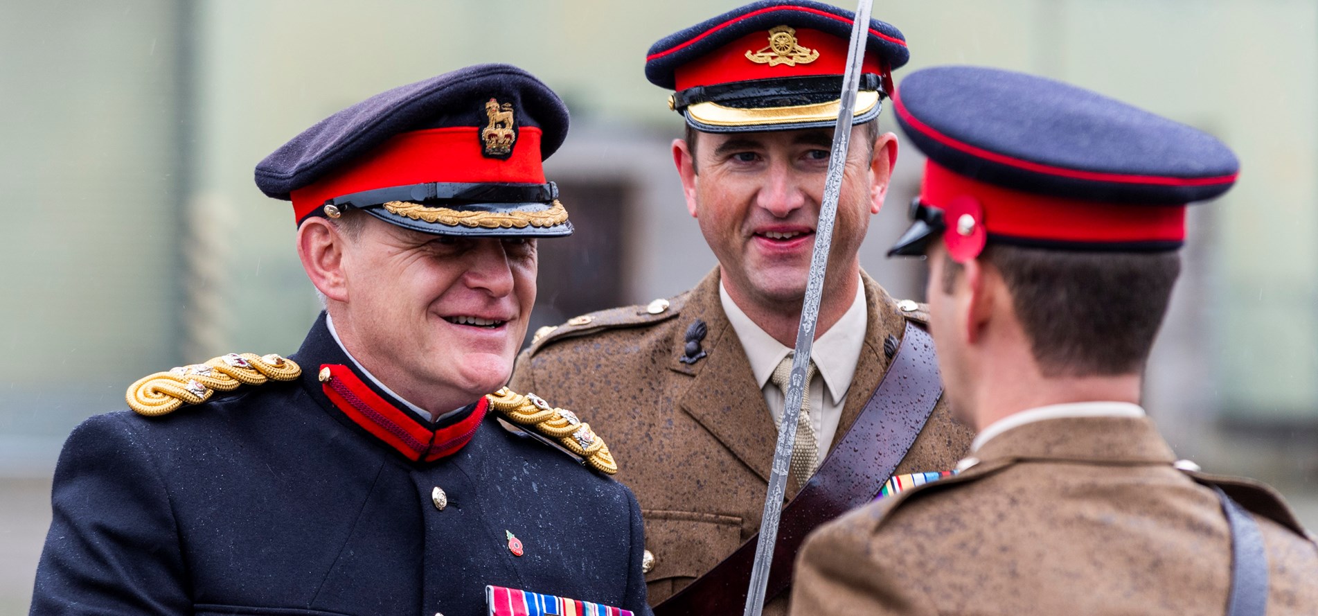 Soldier being granted his medal.