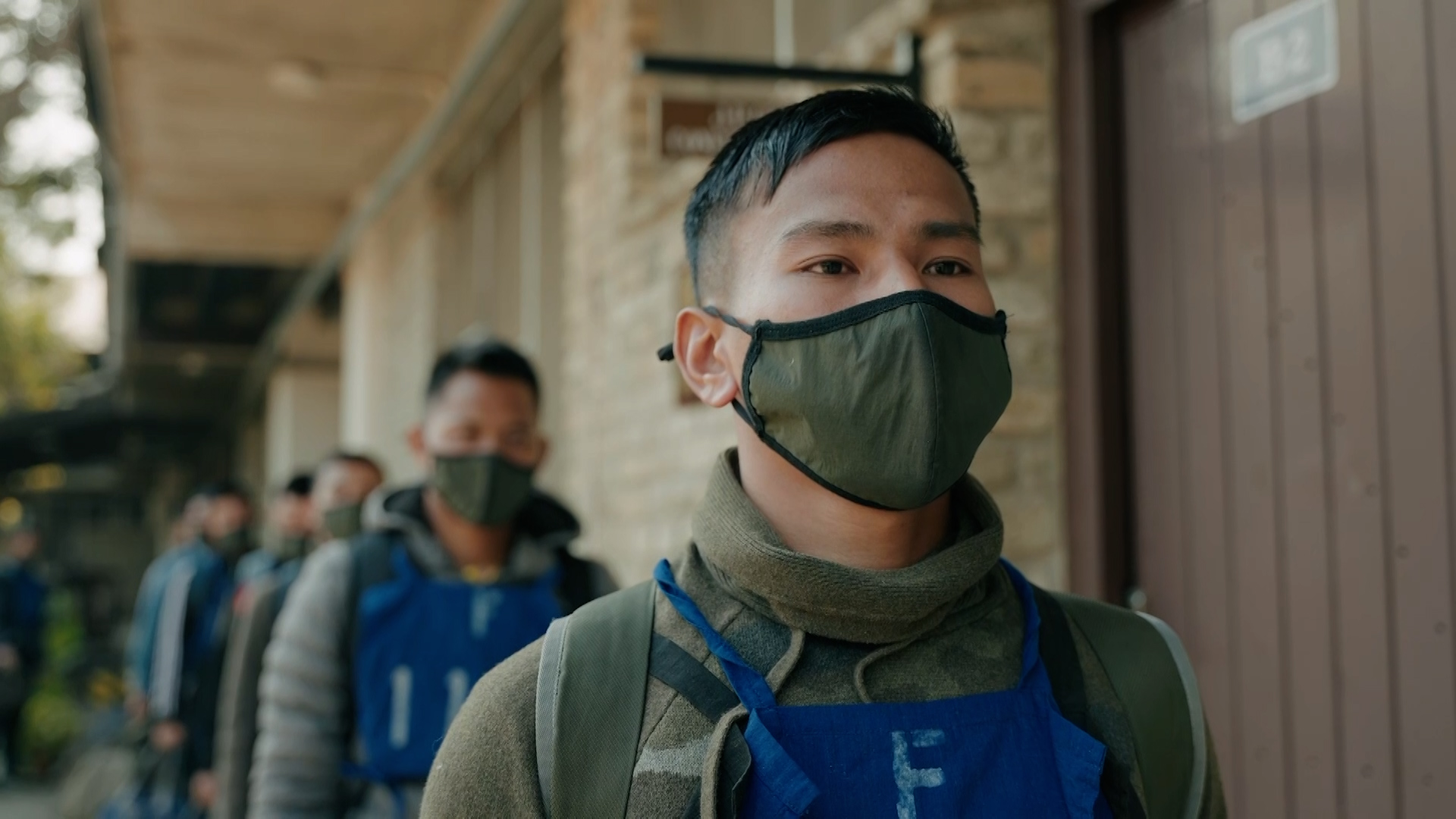 Gurkha recruits line up for selection in early 2021. BFBS