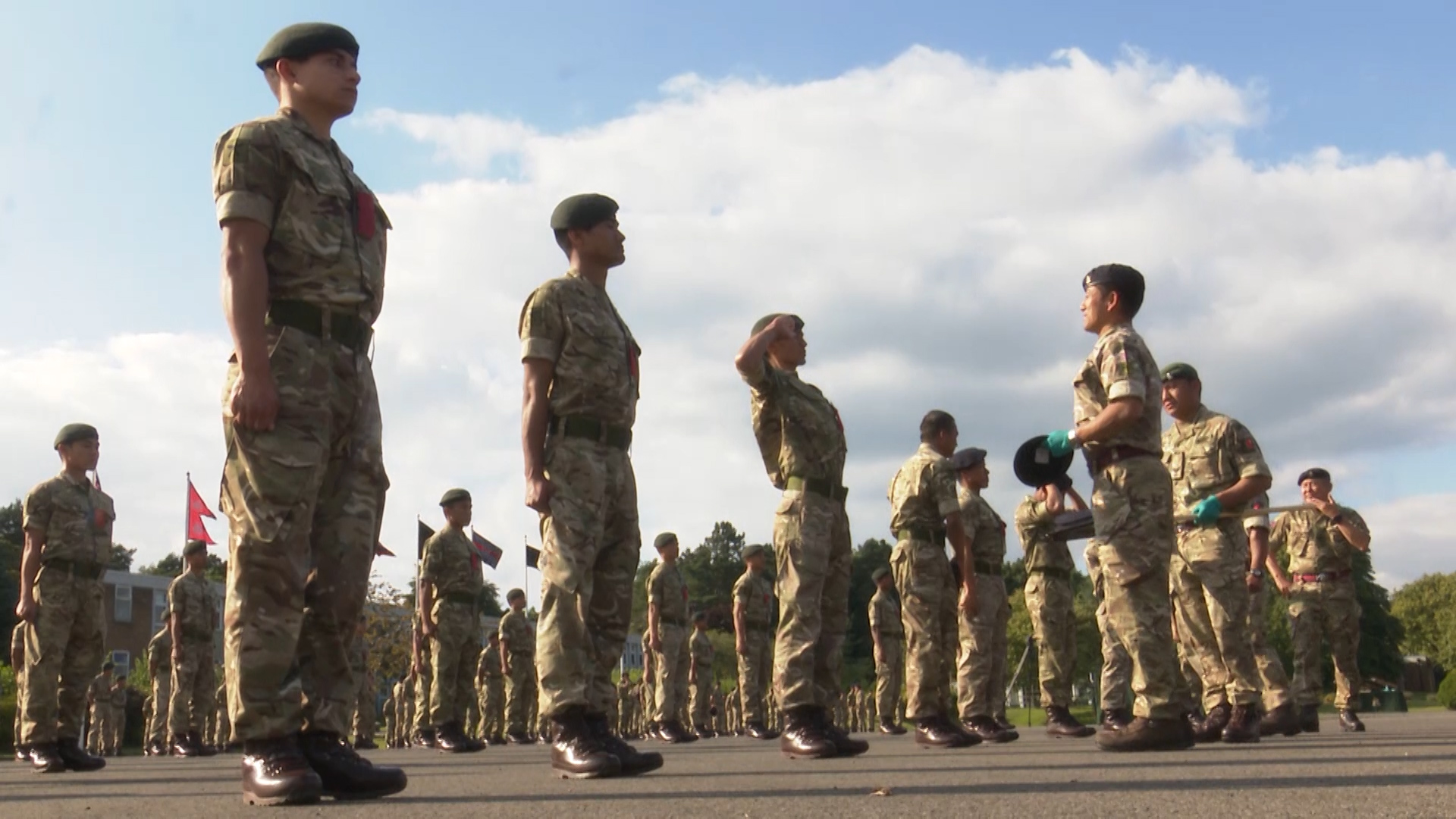 Gurkha recruits during the Gurkha cap badging ceremony at Catterick Garrison 