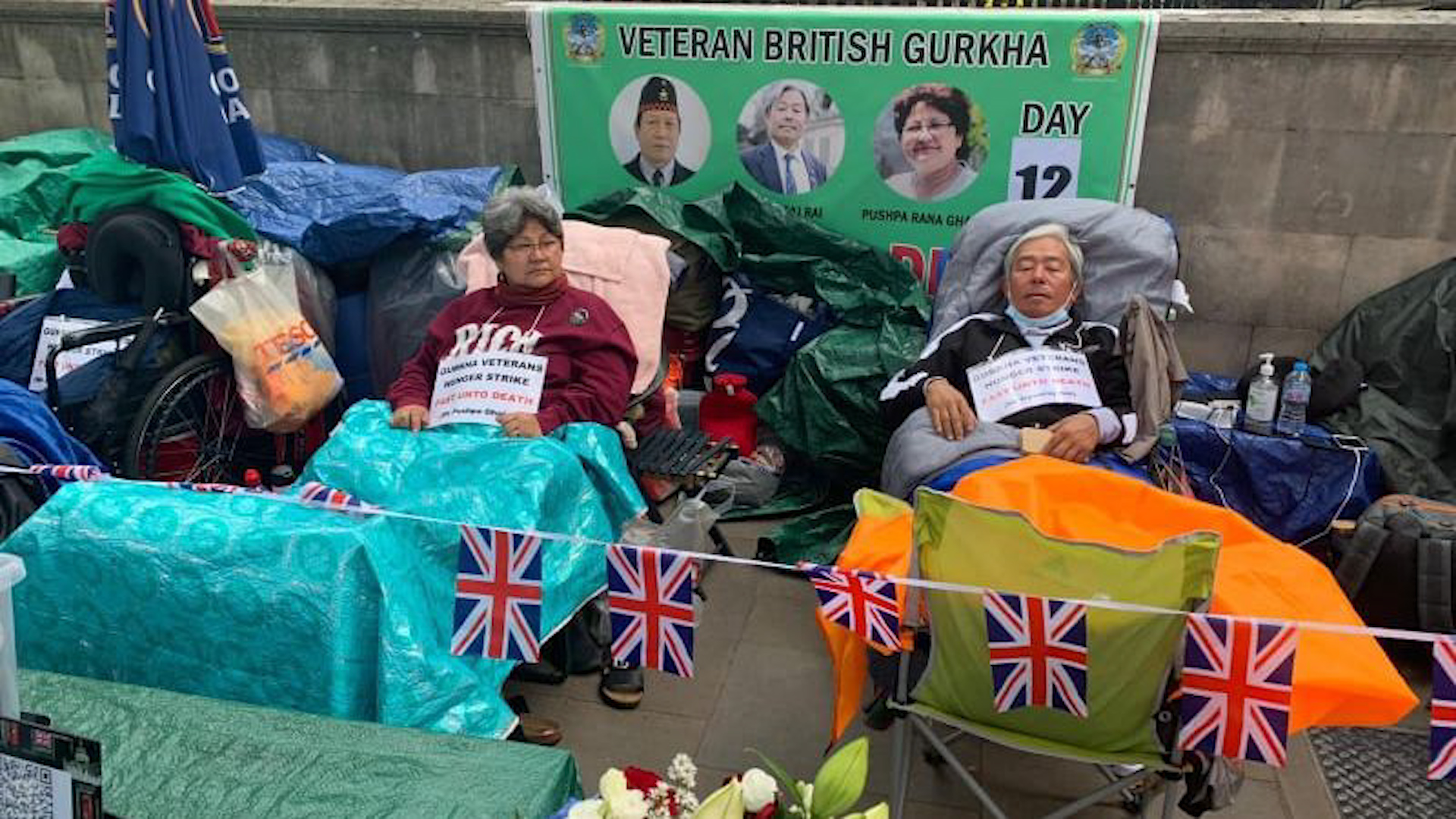 Gurkha veterans on Wednesday.