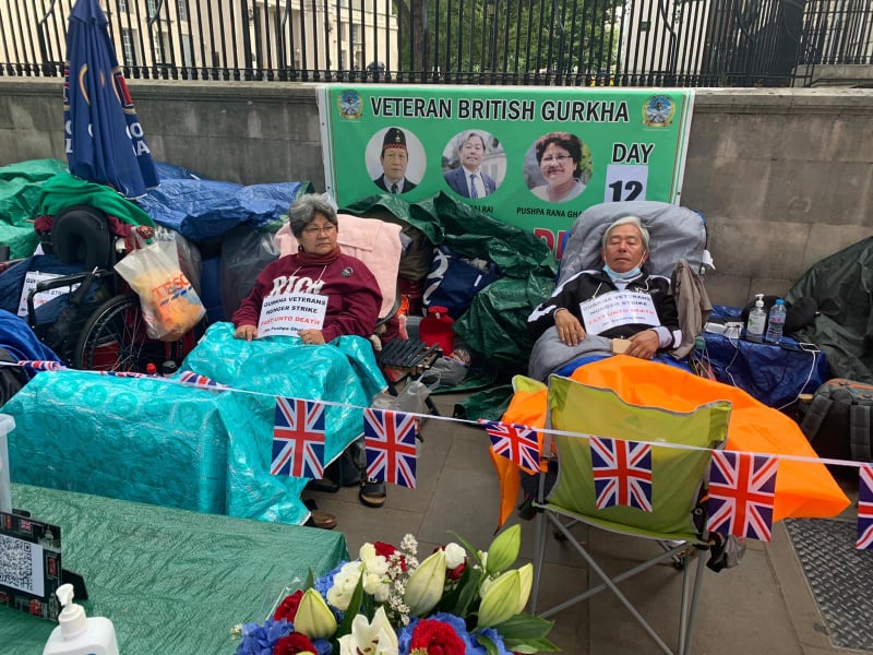 Gurkhas on hunger strike