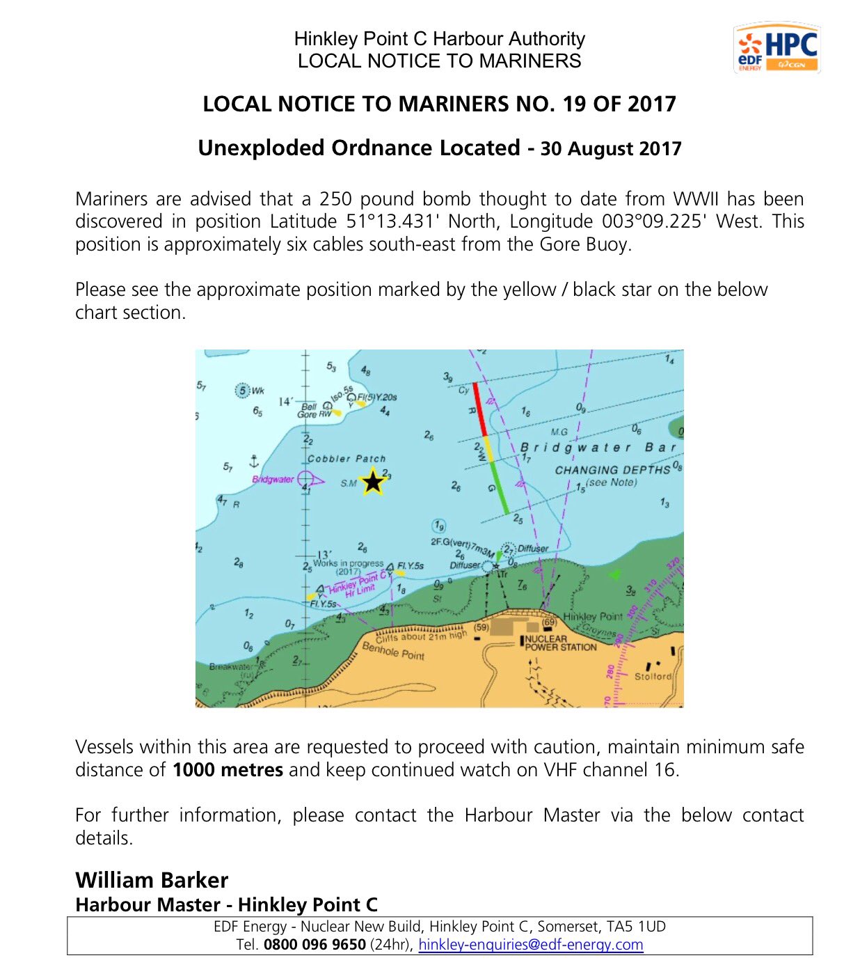 Hinkley Point Warning 