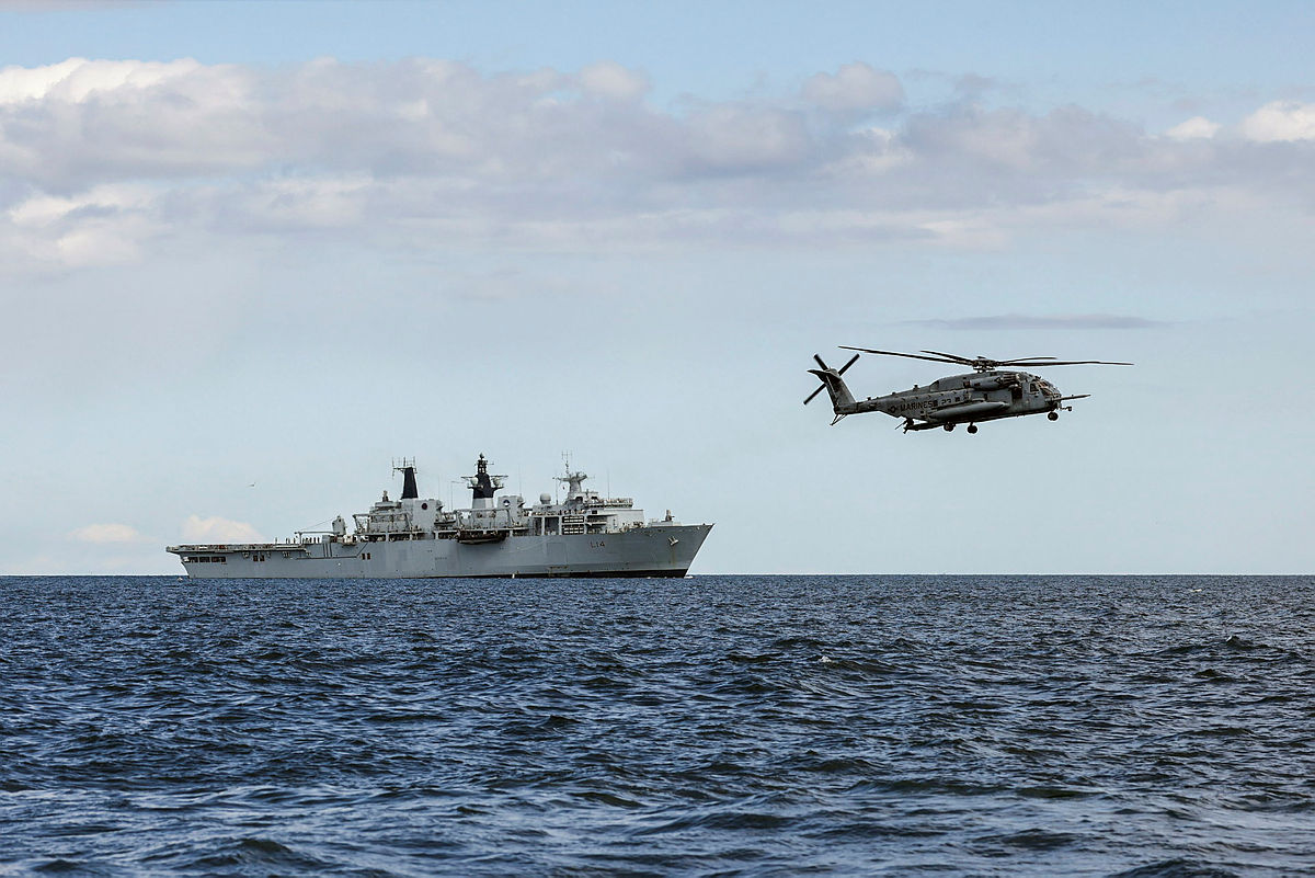 HMS Albion on exercise in the North Sea MoD