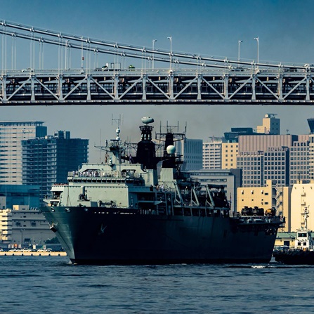 HMS Albion was in Tokyo in August (Picture: Royal Navy).
