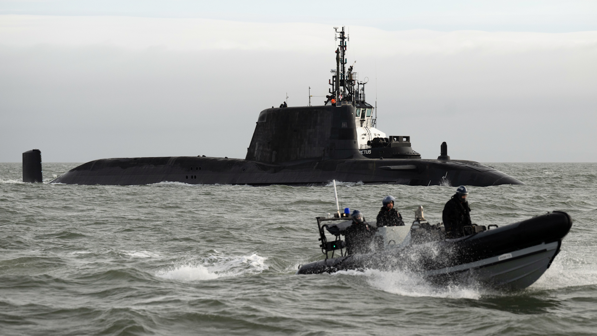 HMS Anson leaving BAE Systems Barrow in Furness fifth Astute-Class attack submarine begins sea trials 5 190223 CREDIT MOD.jpg