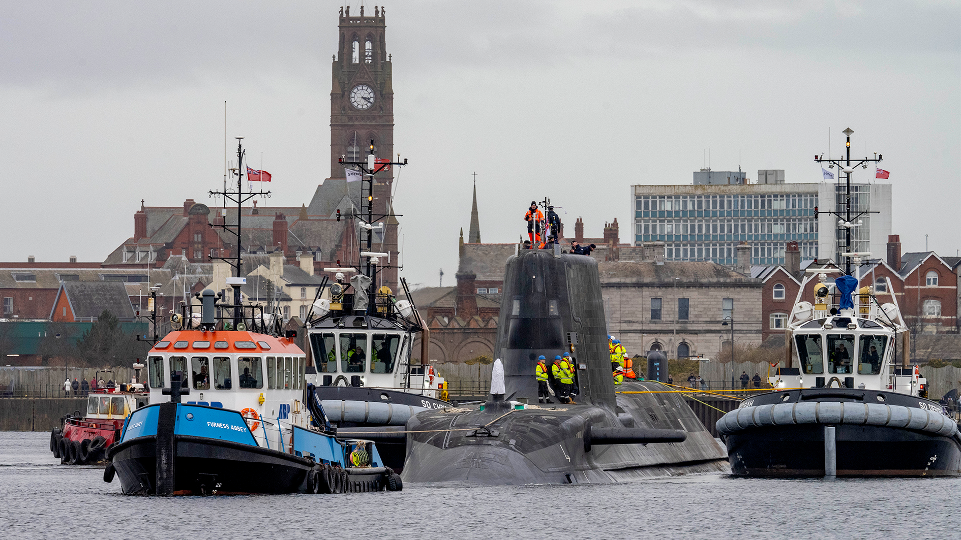 HMS Anson sails Barrow-in-Furness CREDIT MOD 190223