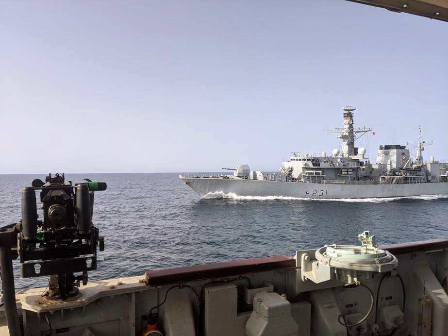 HMS Argyll was one of the two frigates providing protection during the exercise (Picture: Royal Navy).
