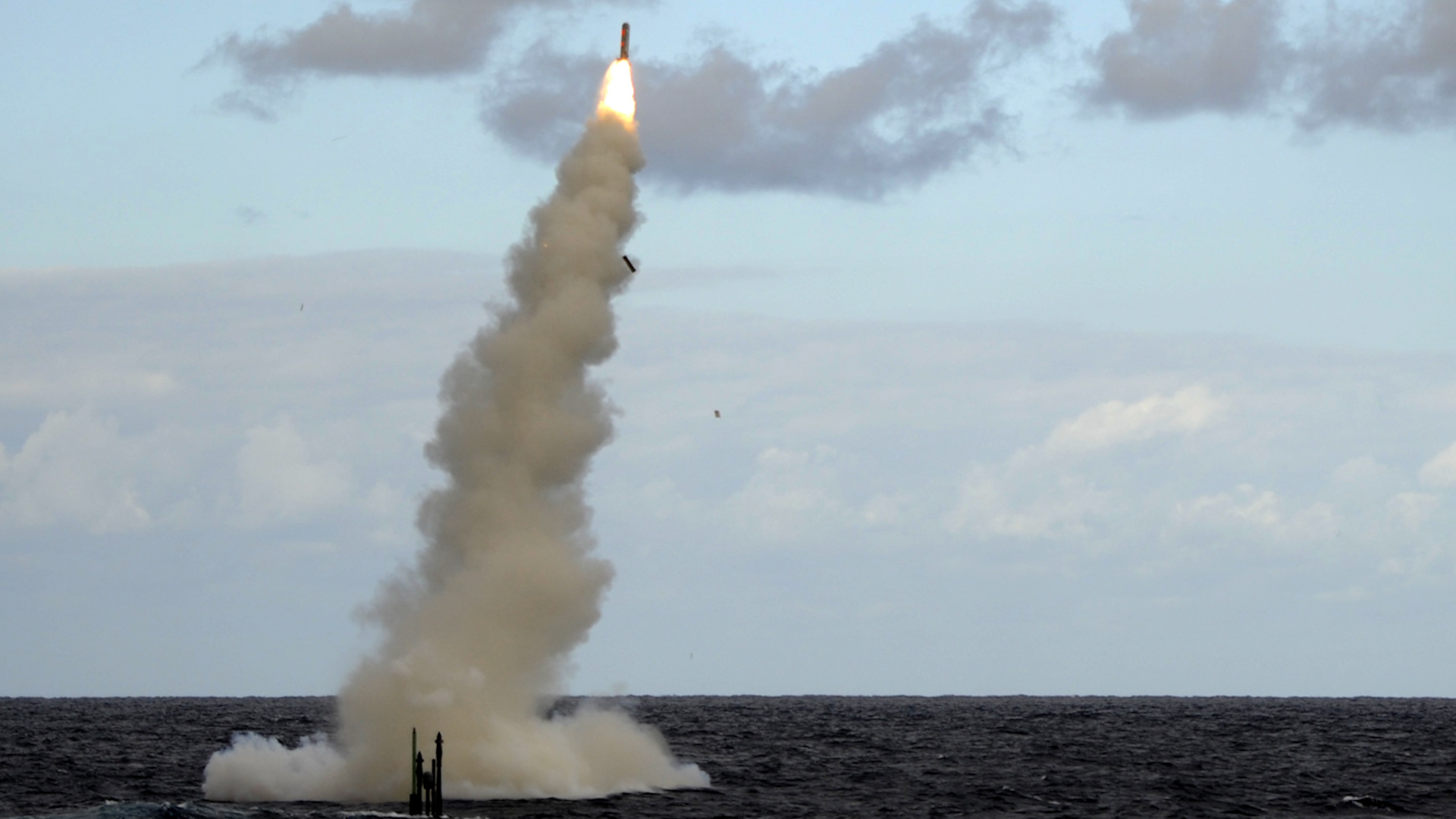 	HMS Astute fires a Tomahawk at a land target