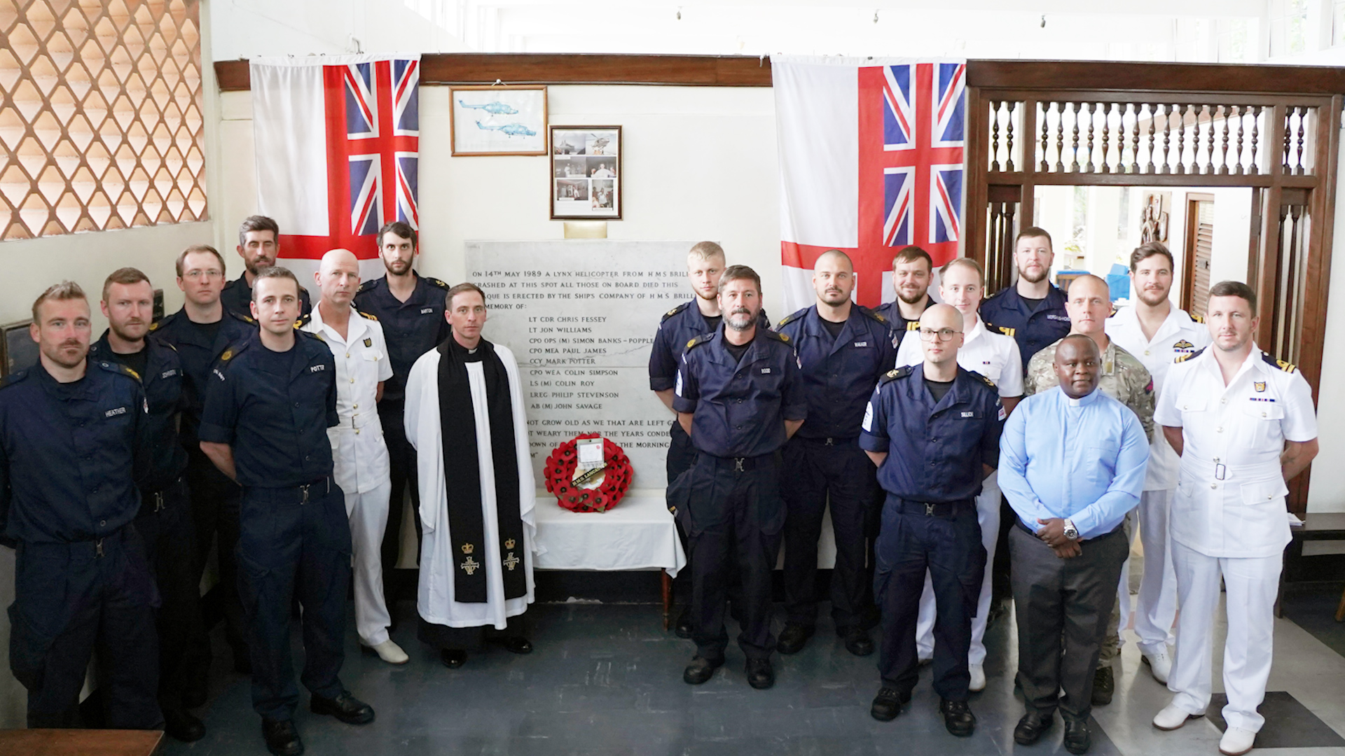HMS Brilliant's Lynx crash memorial corner Kenya 140824 CREDIT ROYAL NAVY