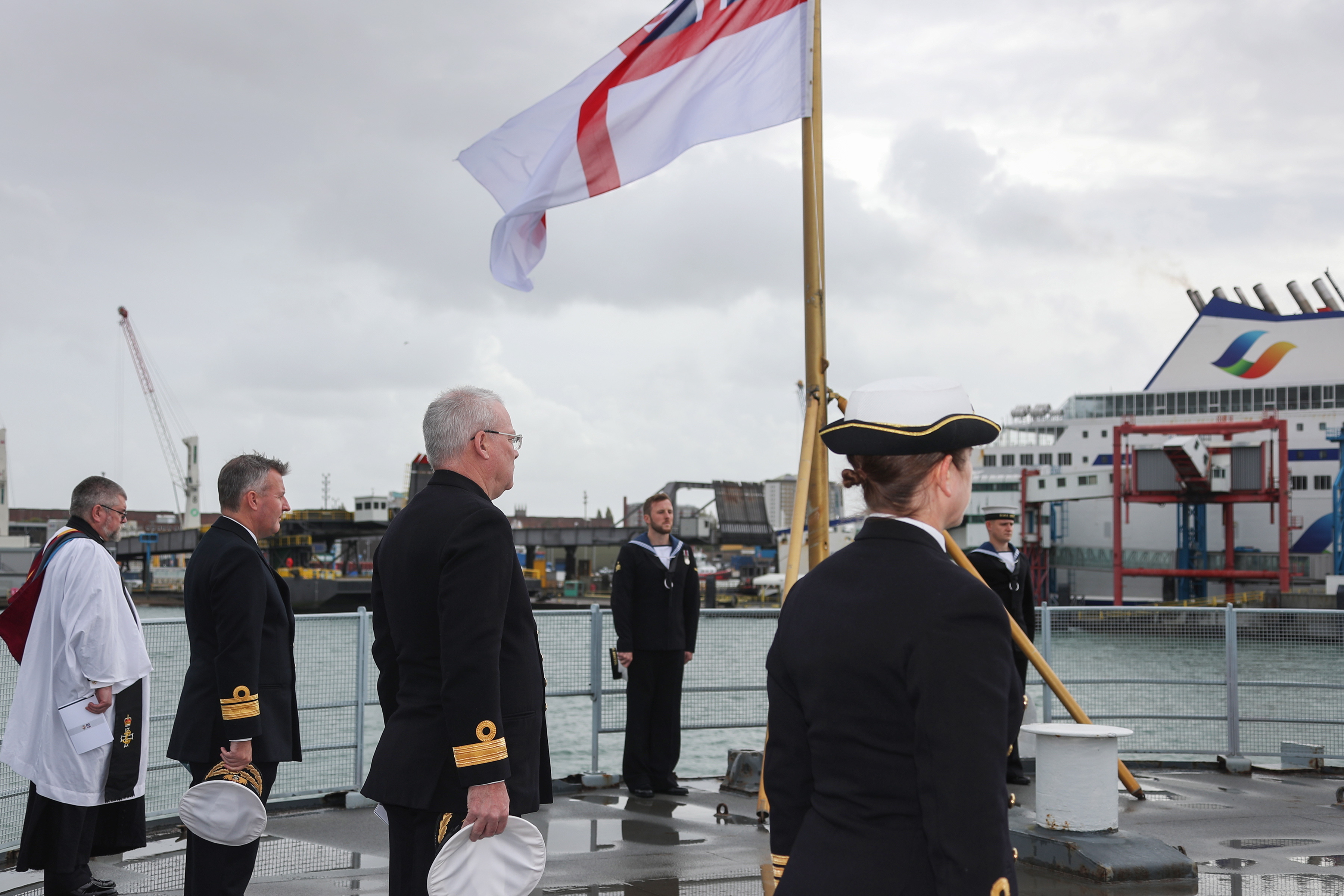The small decommissioning ceremony was held on HMS Bristol's upper deck (Picture: MOD).