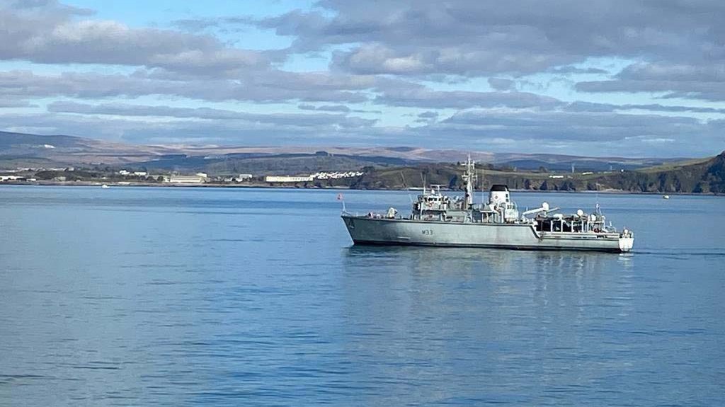 HMS Brocklesby on surveying duties in Plymouth Sound earlier this year 13042023 CREDIT Royal Navy