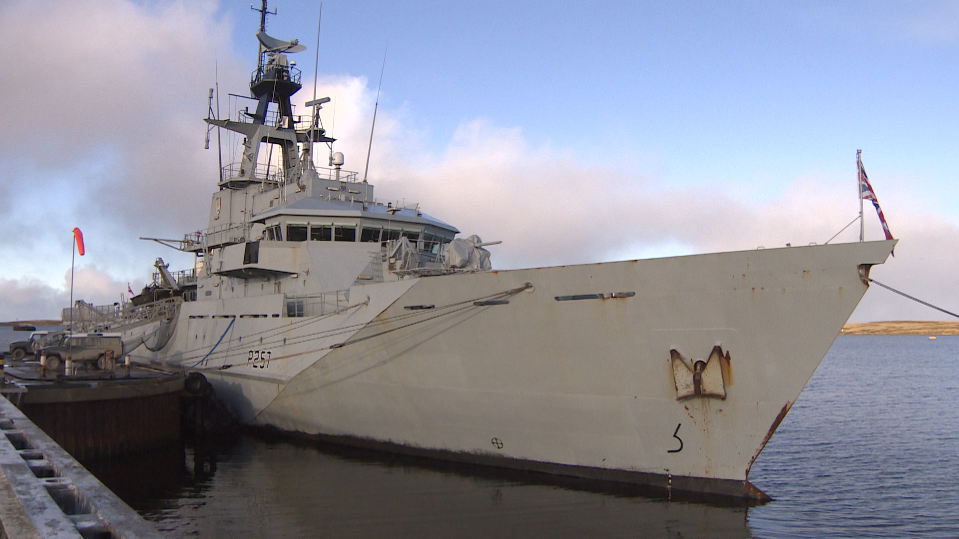 HMS Clyde in the Falklands.