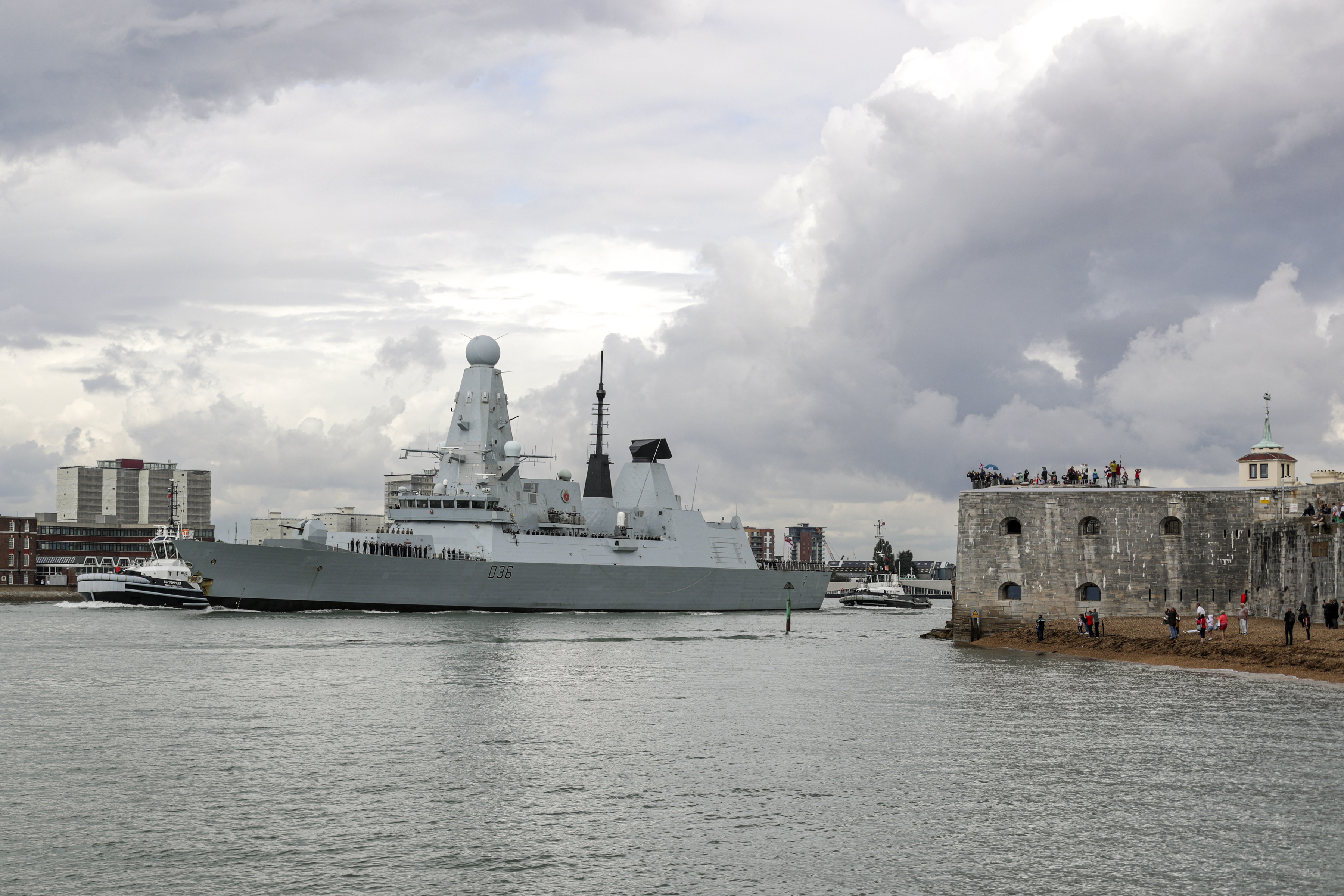 HMS Defender left Portsmouth to embark on operations to the Asia Pacific CREDIT Royal Navy
