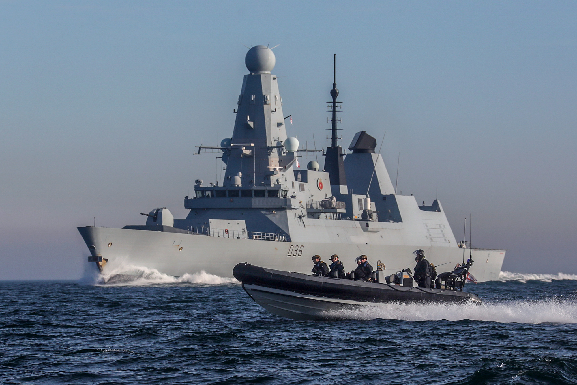 HMS Defender on anti drug operations in the Gulf