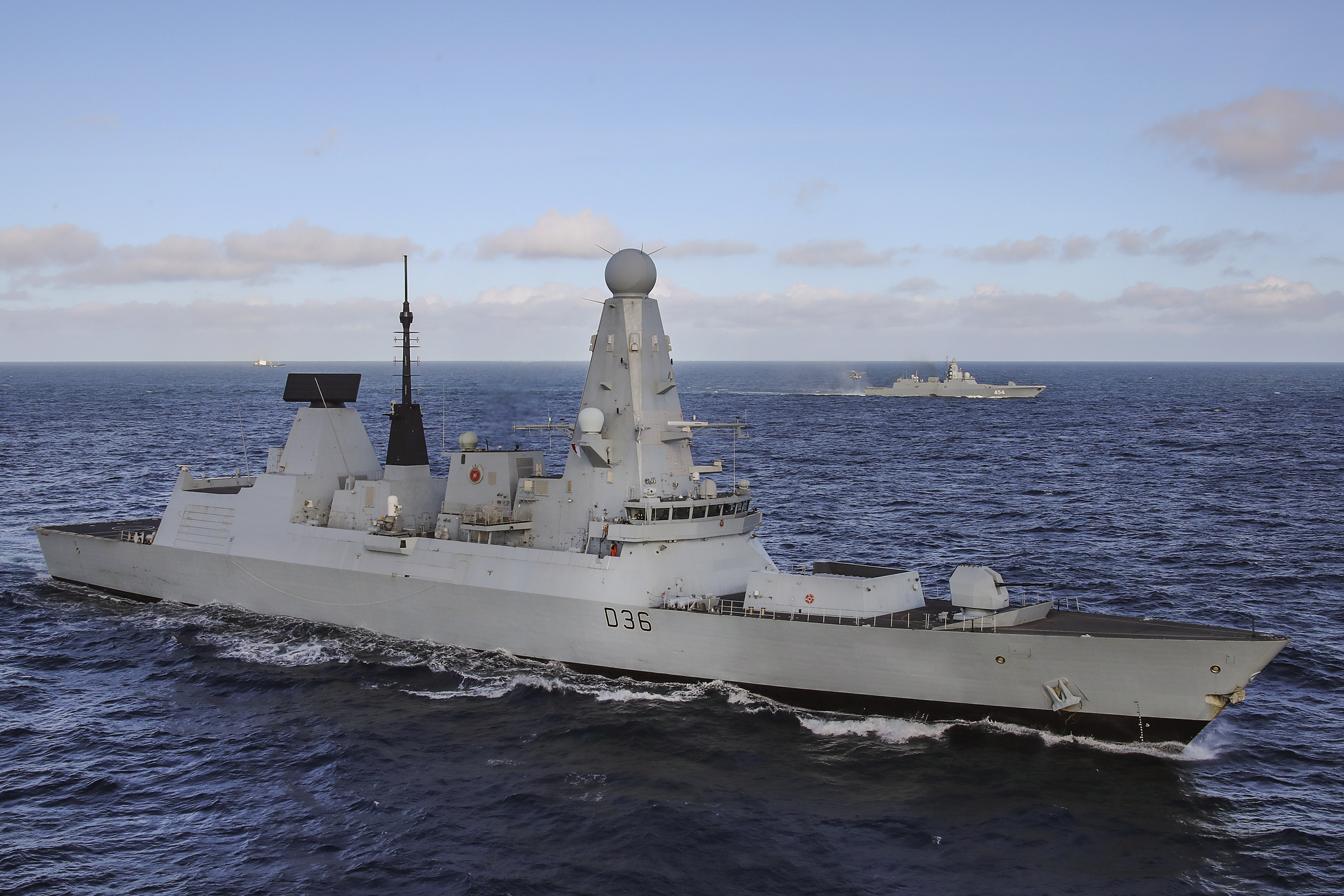 HMS Defender shadows Russian naval task group along UK coastline (Picture: Royal Navy).