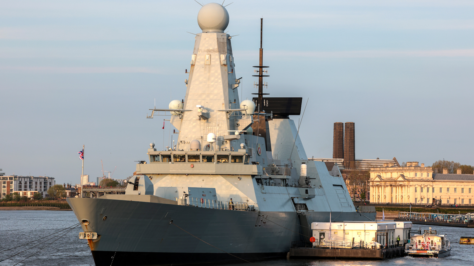 HMS Diamond at Greenwich Ship Pier for the Coronation of His Majesty King Charles III 02052023 CREDIT MOD Crown Copy