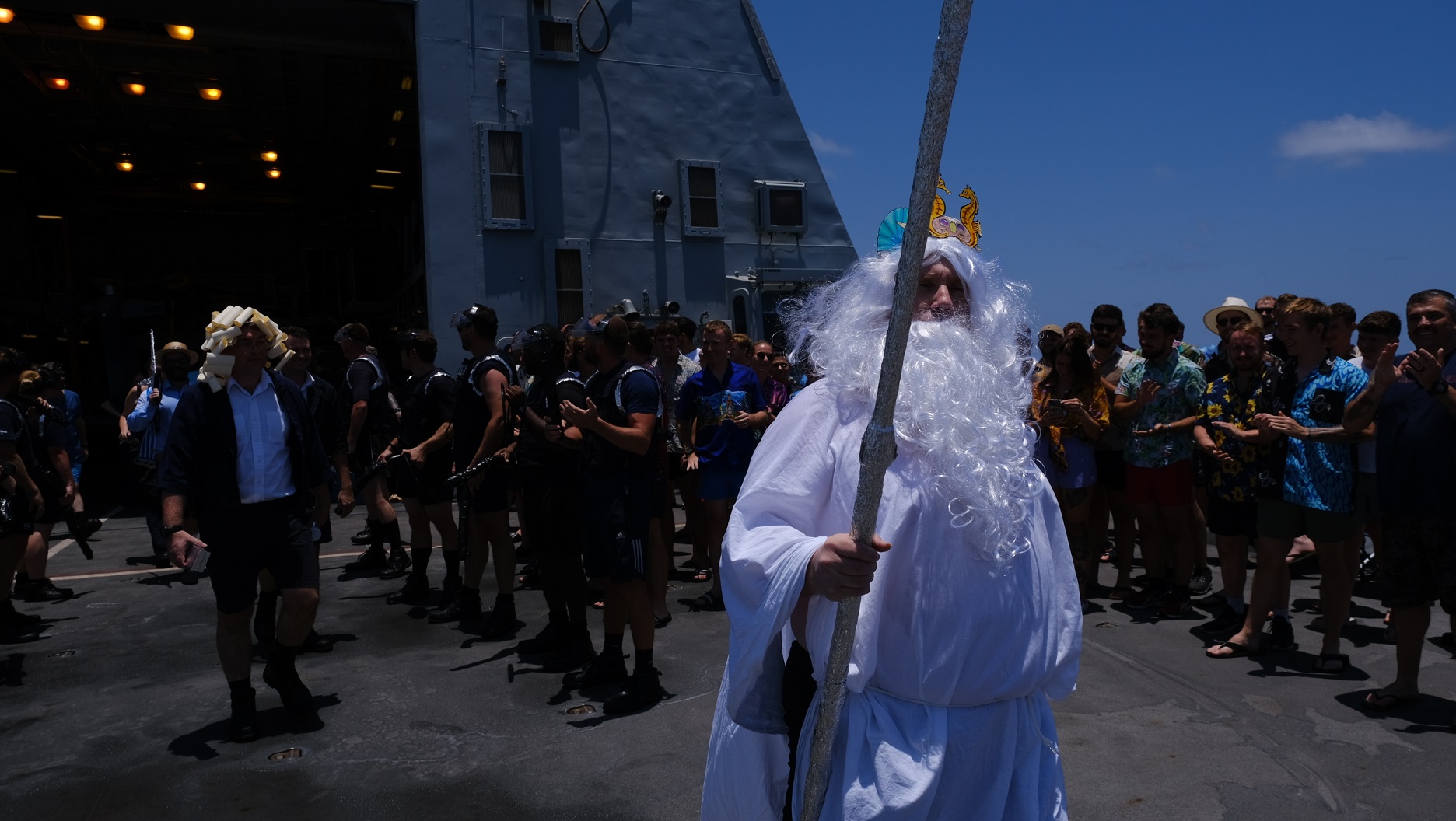 HMS Diamond crossing the line in the presence of King Neptune old Navy tradition 20092021 Credit HMS Diamond Twitter.jpeg