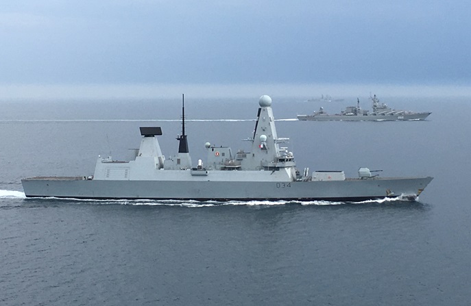 HMS Diamond monitored the ships along the South Coast (Picture: Royal Navy).