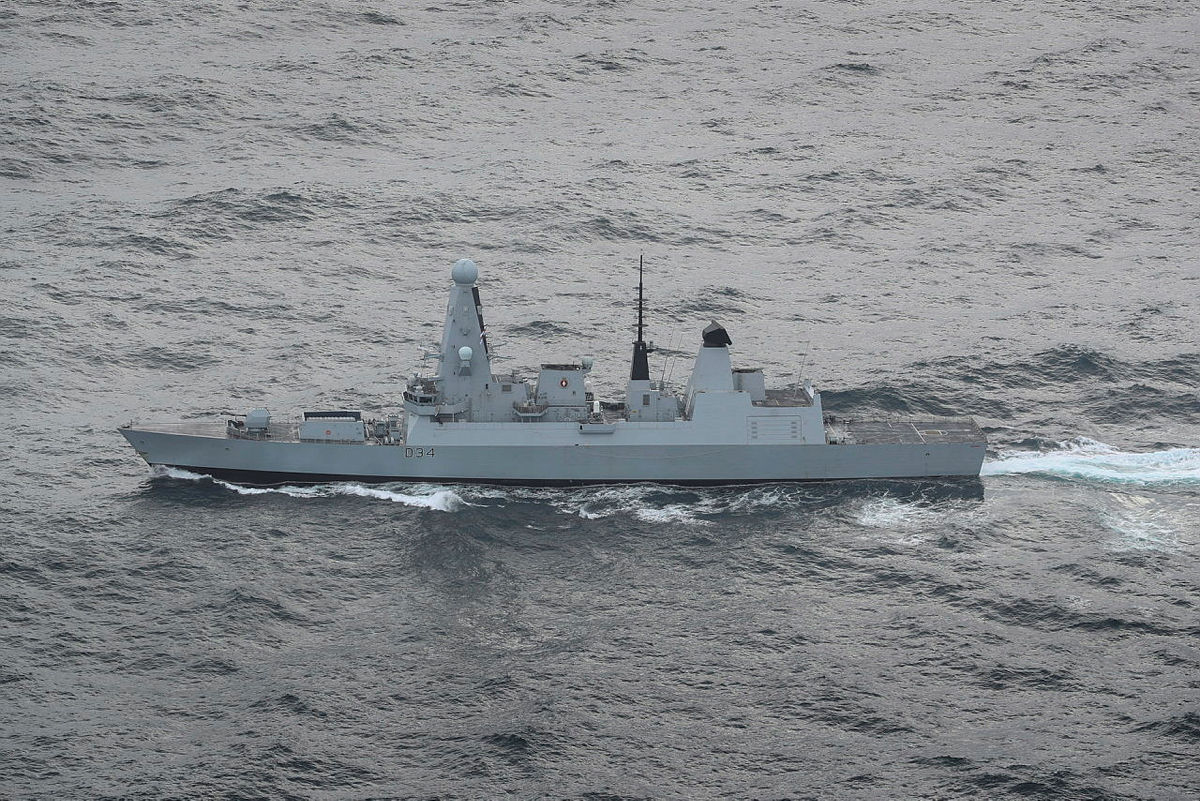 HMS Diamond off the coast of Scotland