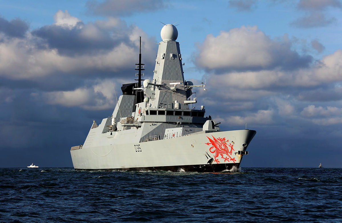 HMS Dragon at sea