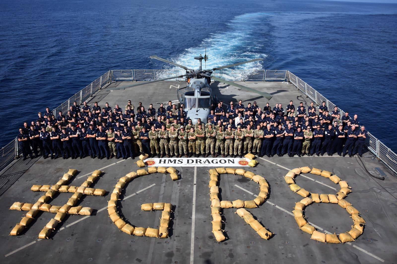 HMS Dragon eight drug bust in the Middle East 180319 CREDIT MOD Royal Navy