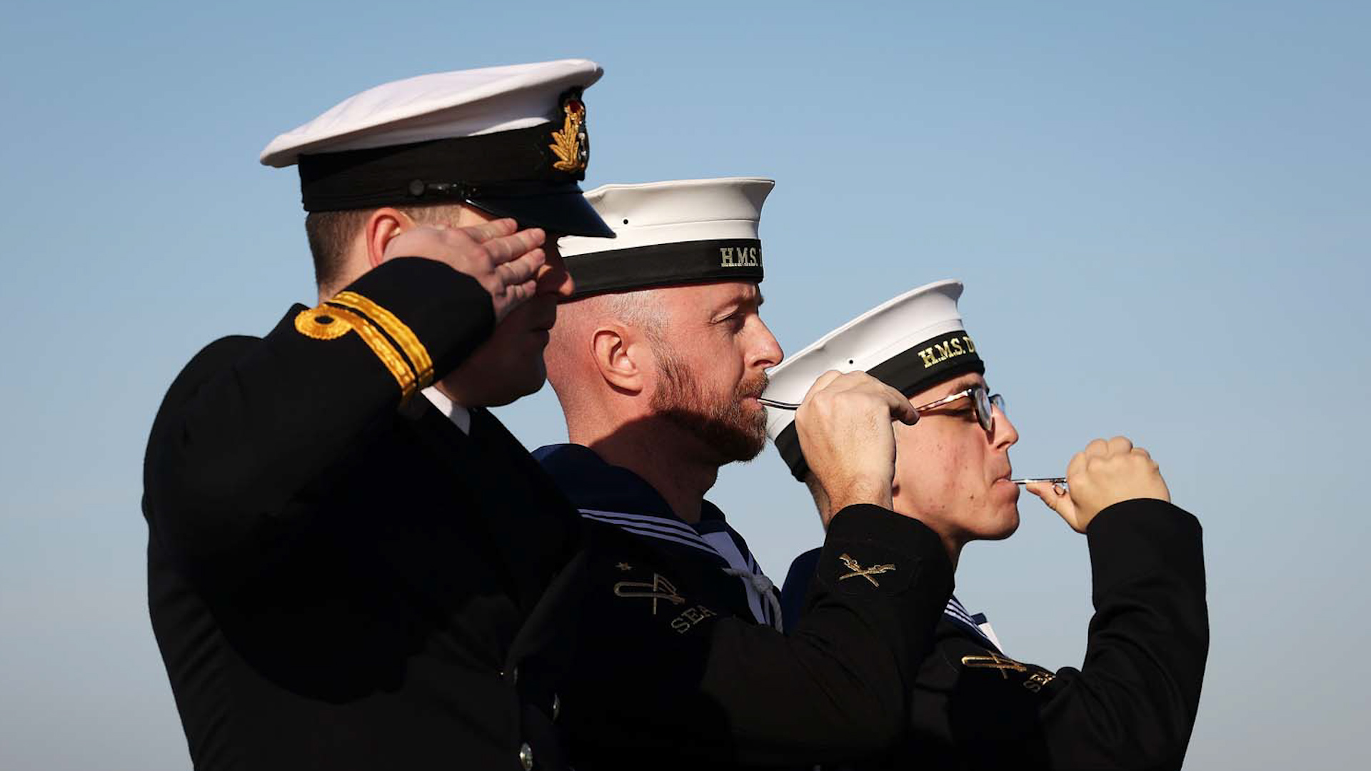 HMS Duncan's Ceremonial Guard during the Nato SNMG2 handover ceremony (Picture: Royal Navy).