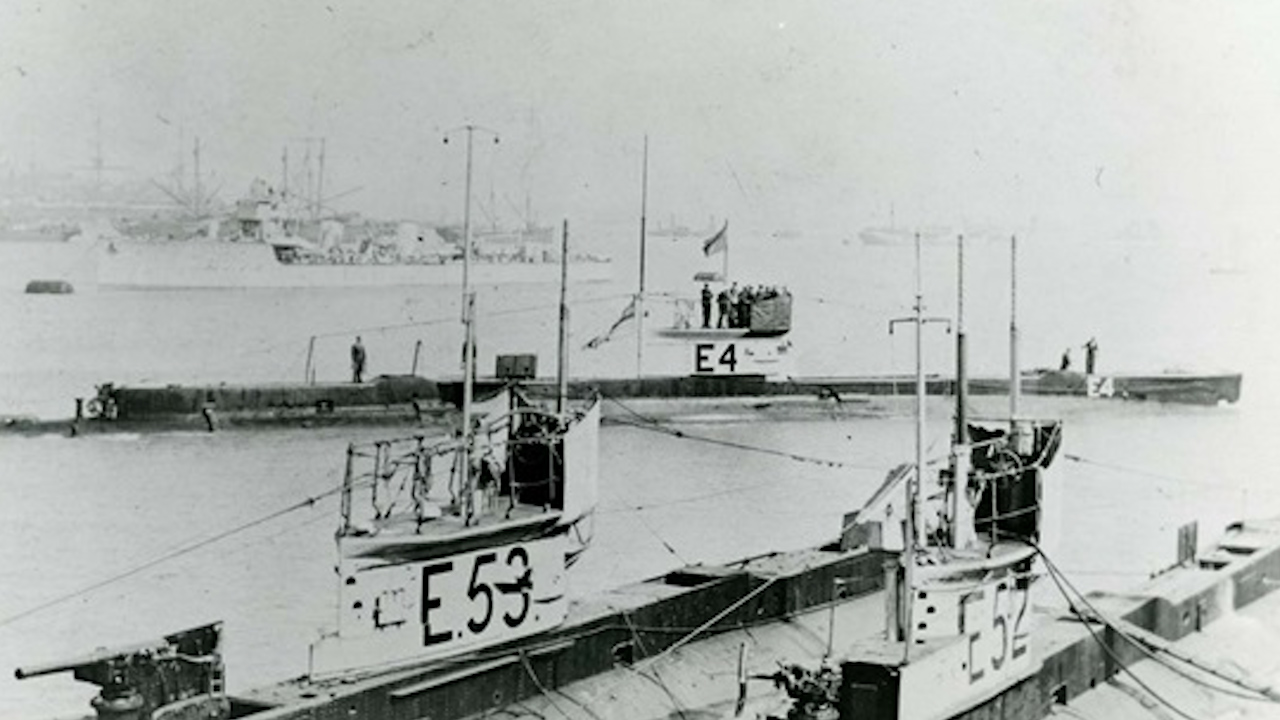 HMS E52 pictures alongside other Royal Navy vessels (Picture: Royal Navy).