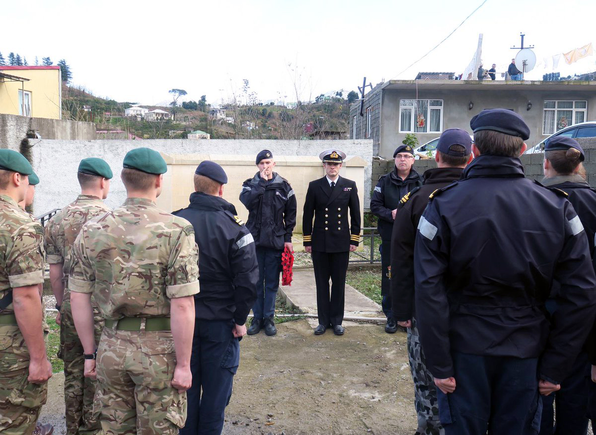 HMS ECHO pays tribute to military personnel at Batumi British Military Cemetery