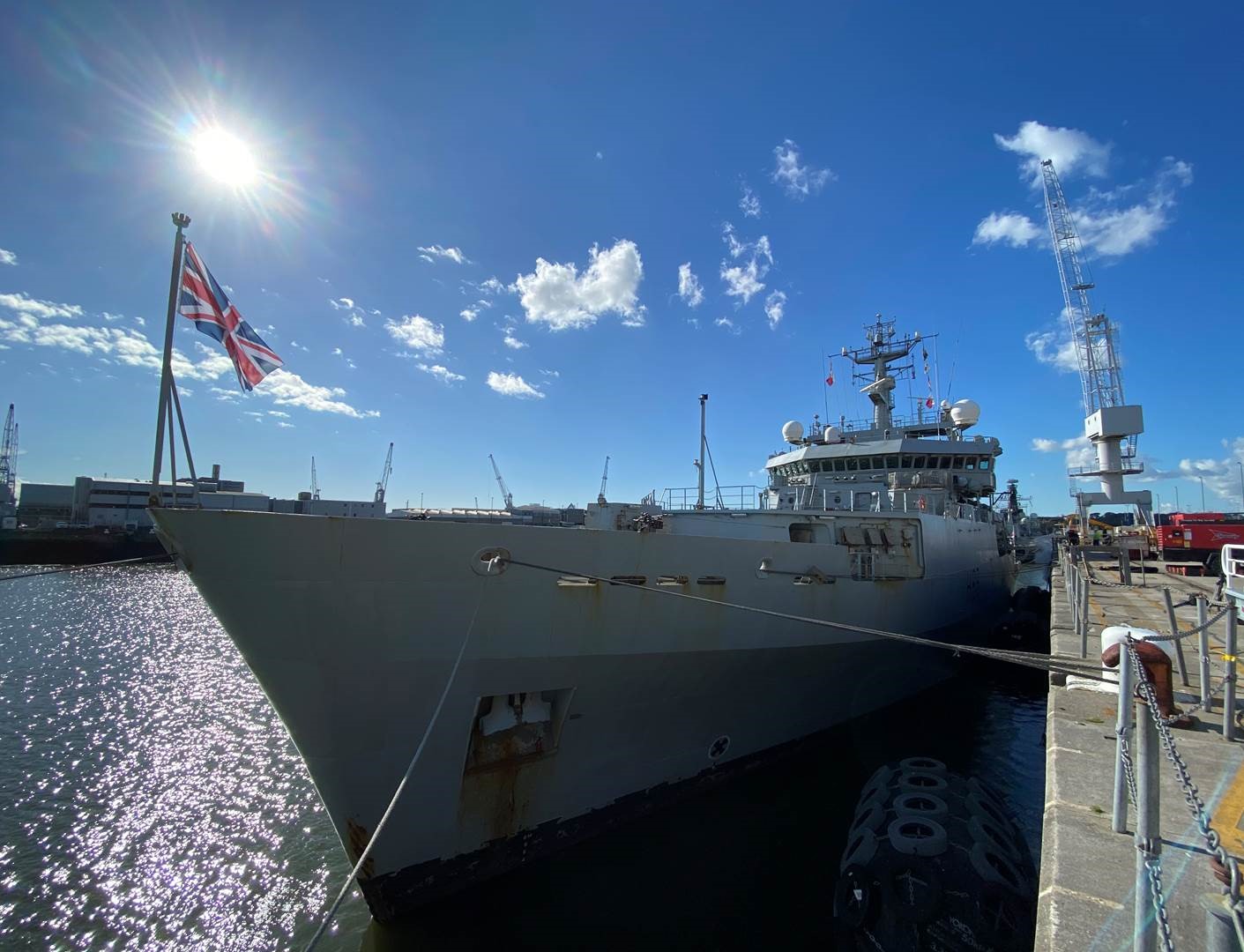 HMS Enterprise alongside in Devonport