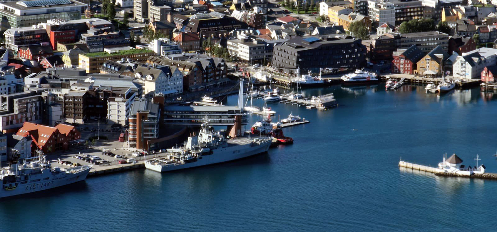 HMS Enterprise berthed in Tromsø, Norway during Arctic deployment