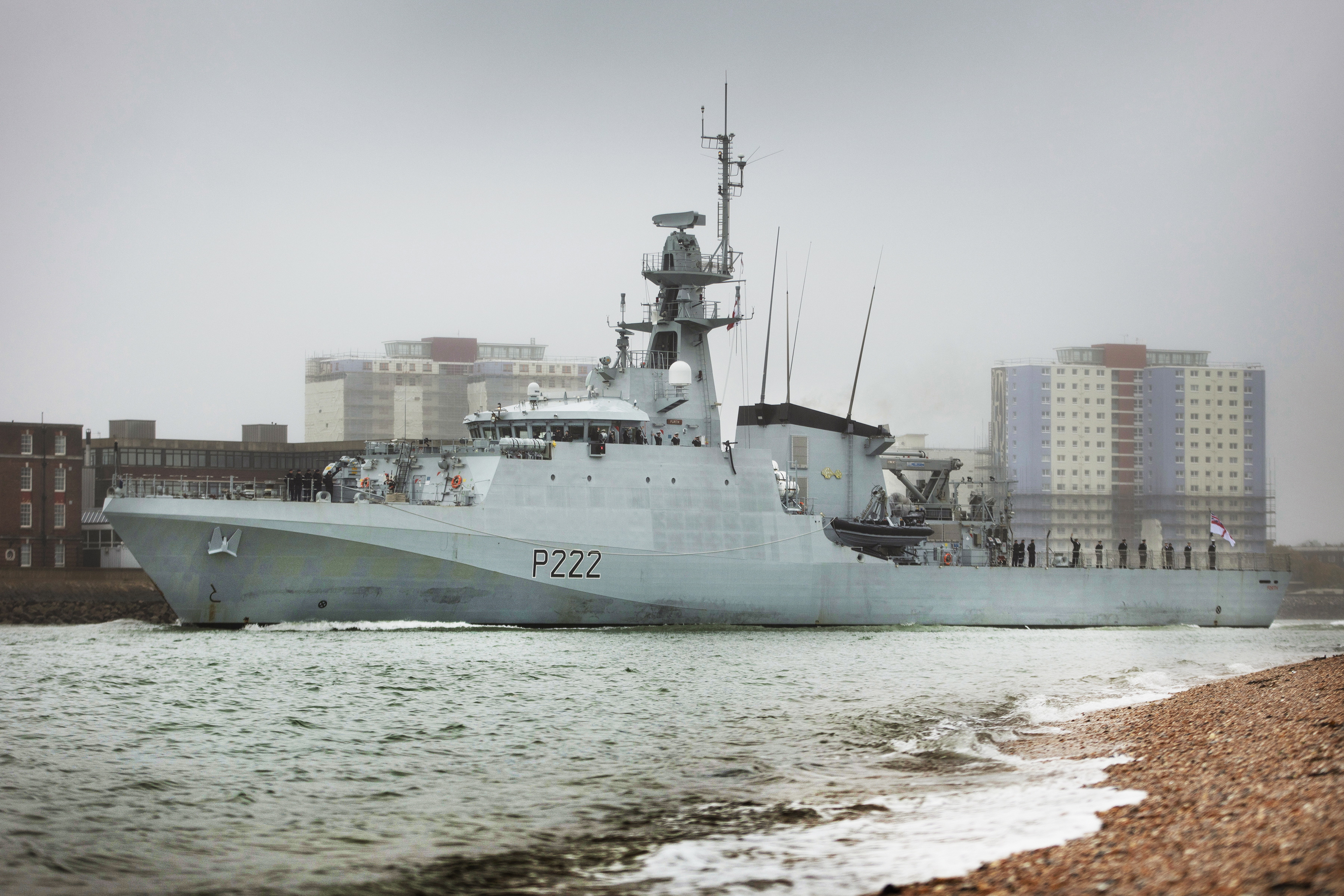 HMS Forth leaving Portsmouth Naval Base (Picture: Royal Navy).