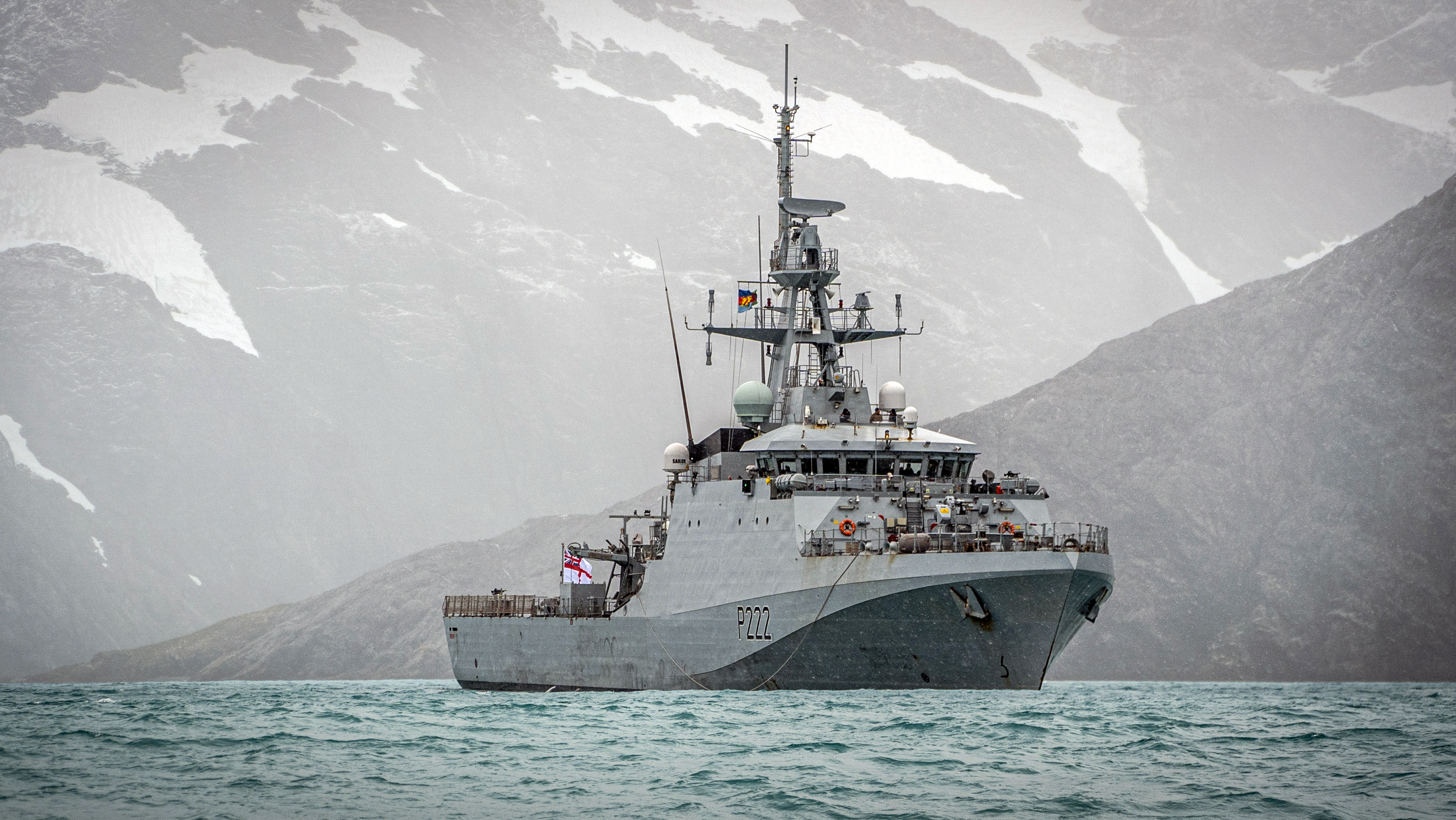The Royal Navy's new patrol ship HMS Forth patrols the waters of South Georgia (Picture: MOD).