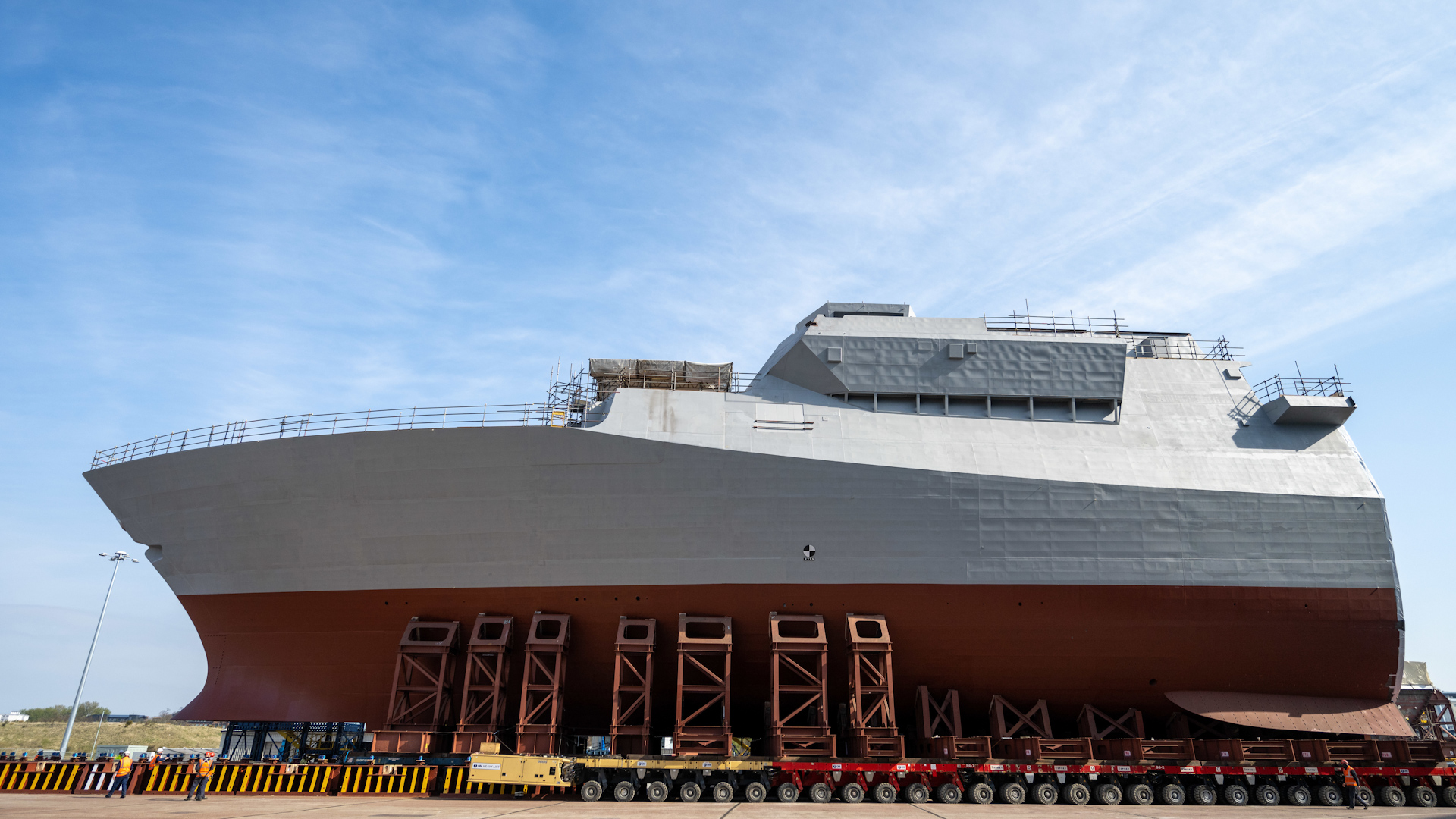 HMS Glasgow roll out open air first Royal Navy Type 26 frigate