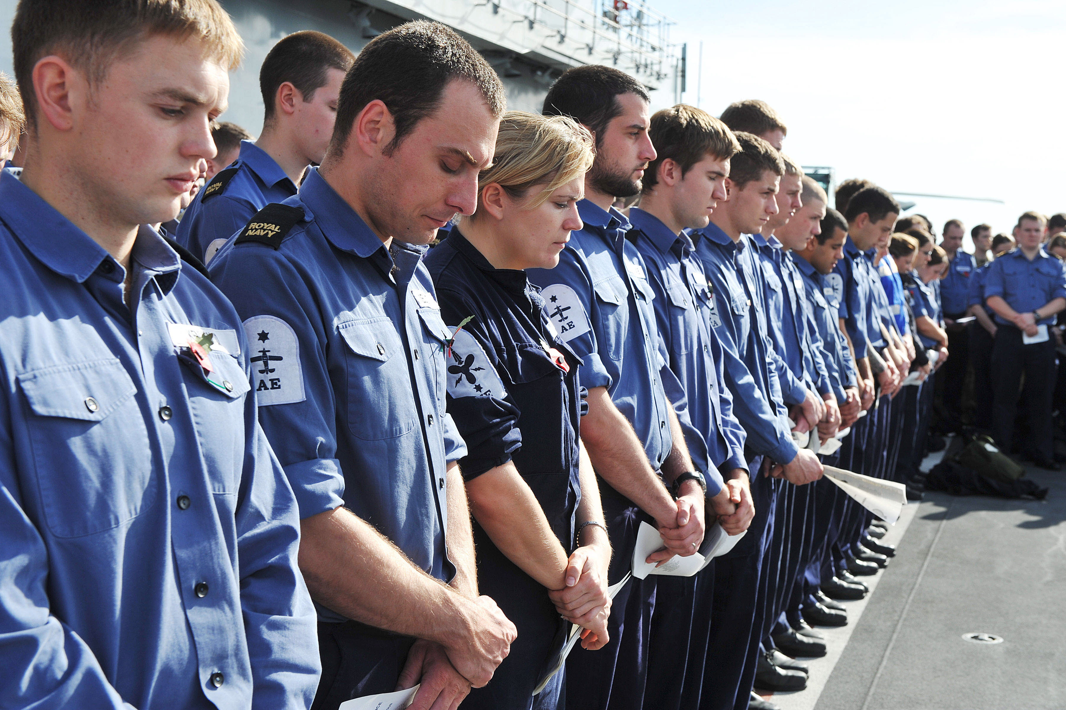 HMS Illustrious holding a Remembrance Day 111112 CREDIT Royal Navy
