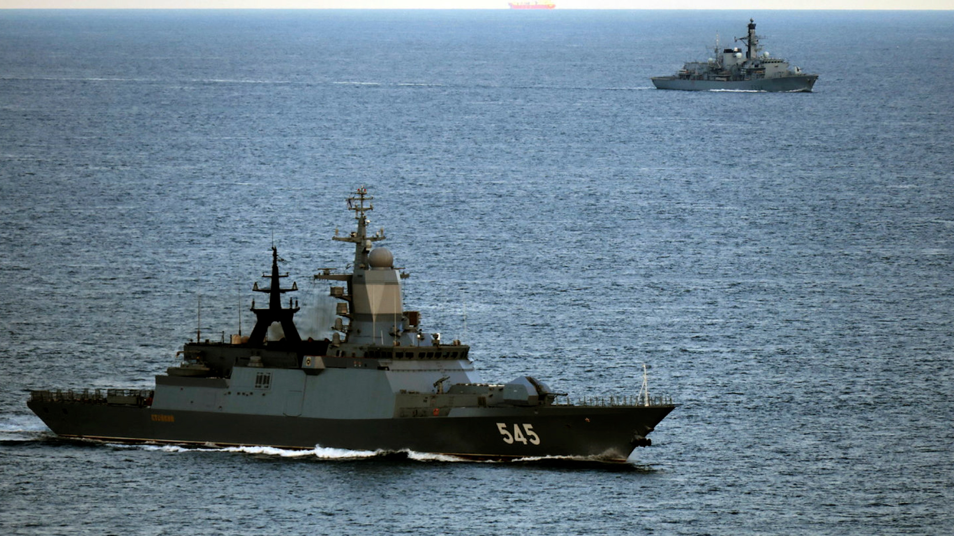 HMS Iron Duke was tasked with shadowing the Russian Navy Steregushchiy-class corvette RFS Stoiky (Picture: MOD)