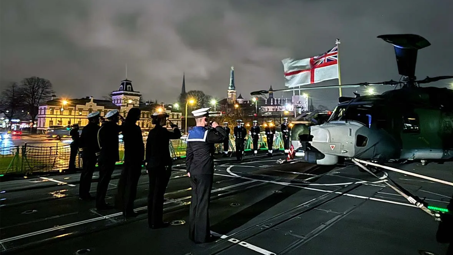 HMS Iron Duke joins Nato Group in Baltic after Latvian independence day celebrations CREDIR ROYAL NAVY