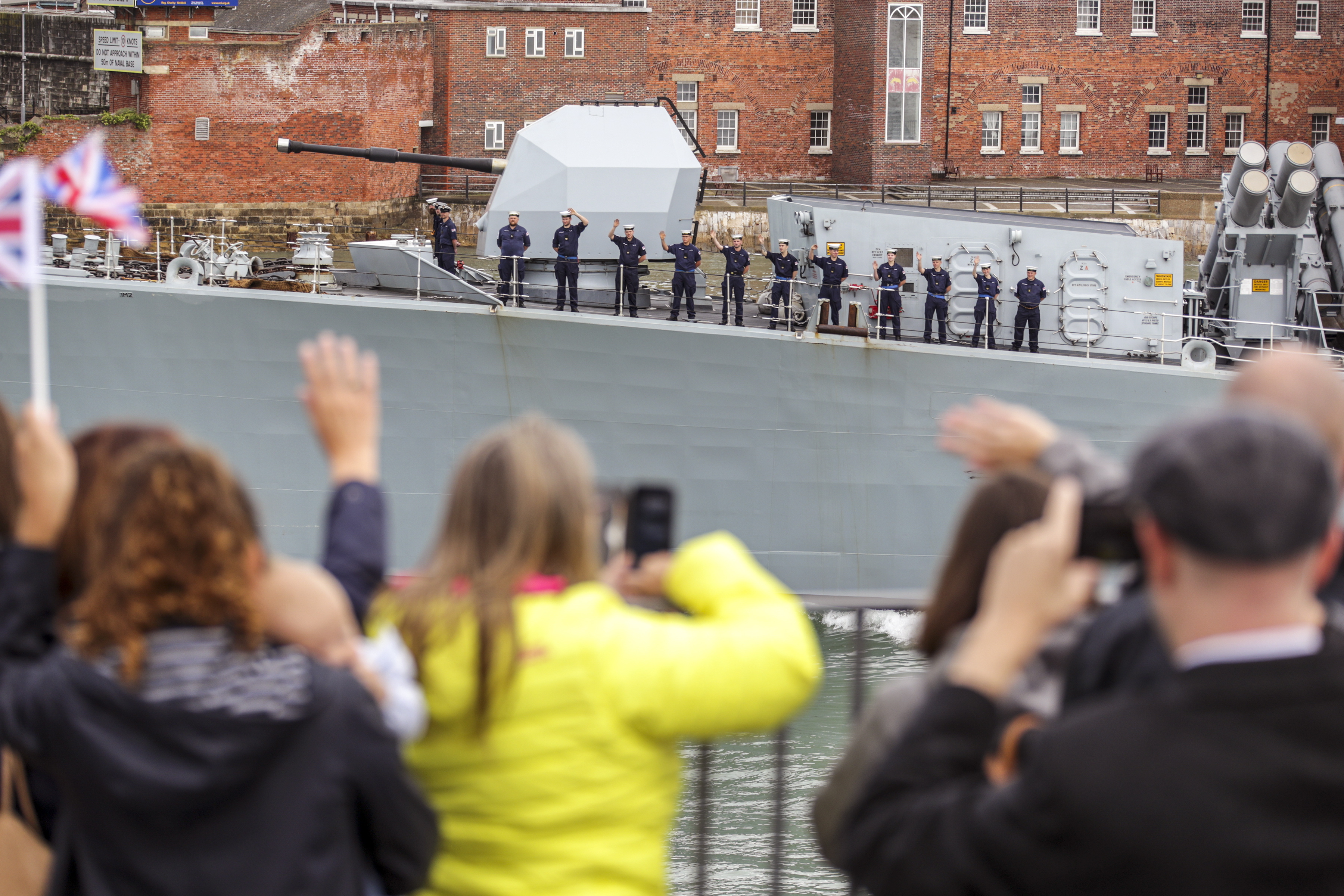 HMS Kent leaving Portsmouth for the Gulf 120819 CREDIT Royal Navy
