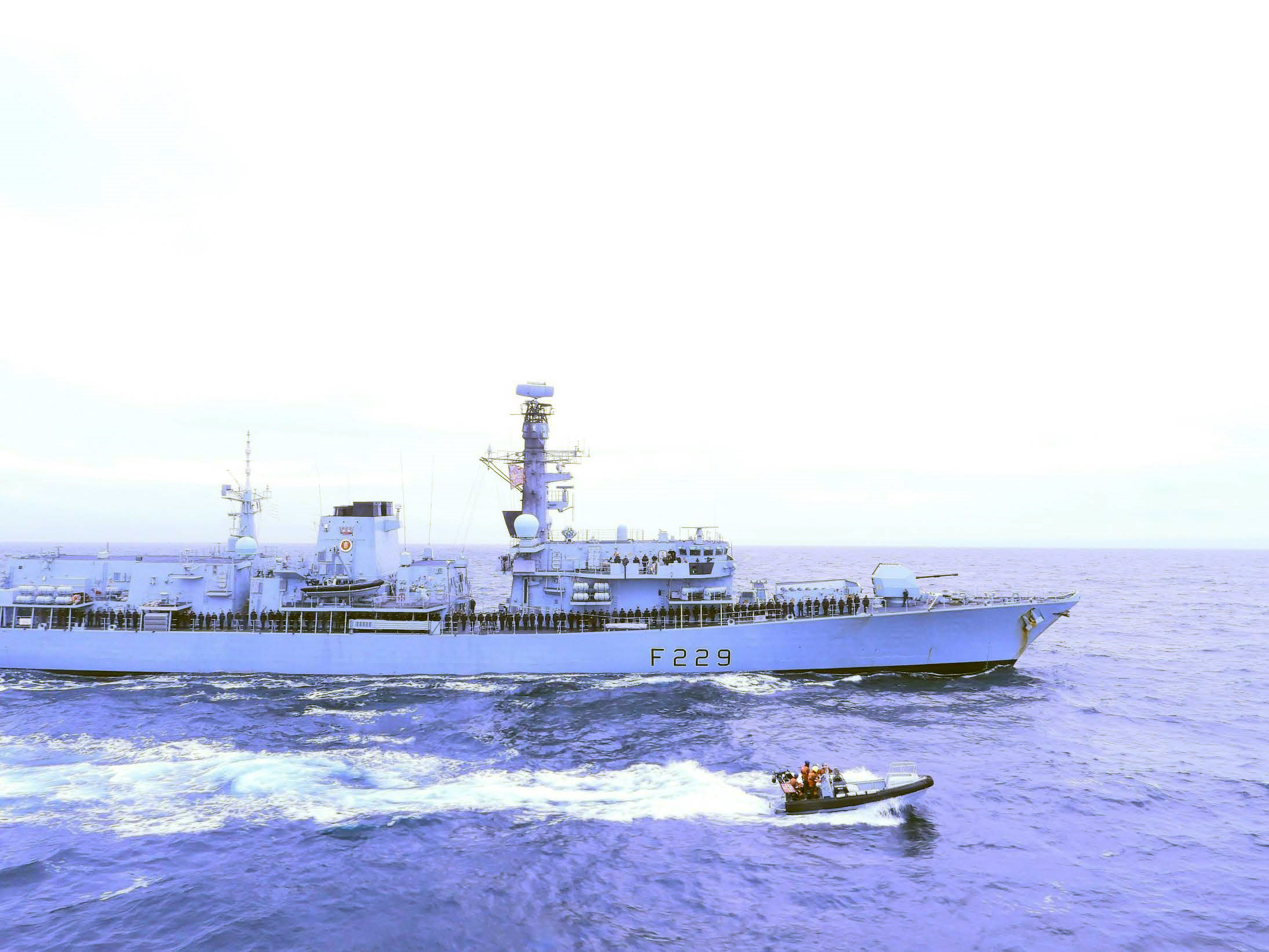 Cover image: HMS Lancaster seen from HNoMS Fridtjof Nansen on approach to the Arctic Circle (Picture: Crown Copyright).