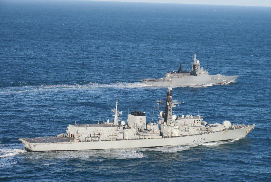HMS Lancaster in foreground shadows Steregushchiy-class corvette Boikiy DATE UNKNOWN 2020 CREDIT MOD .jpg