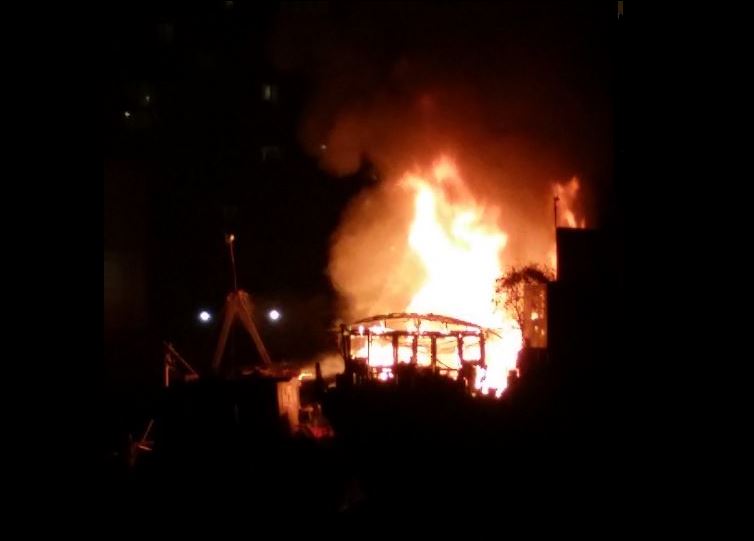 HMS Ledsham Gutted By Fire