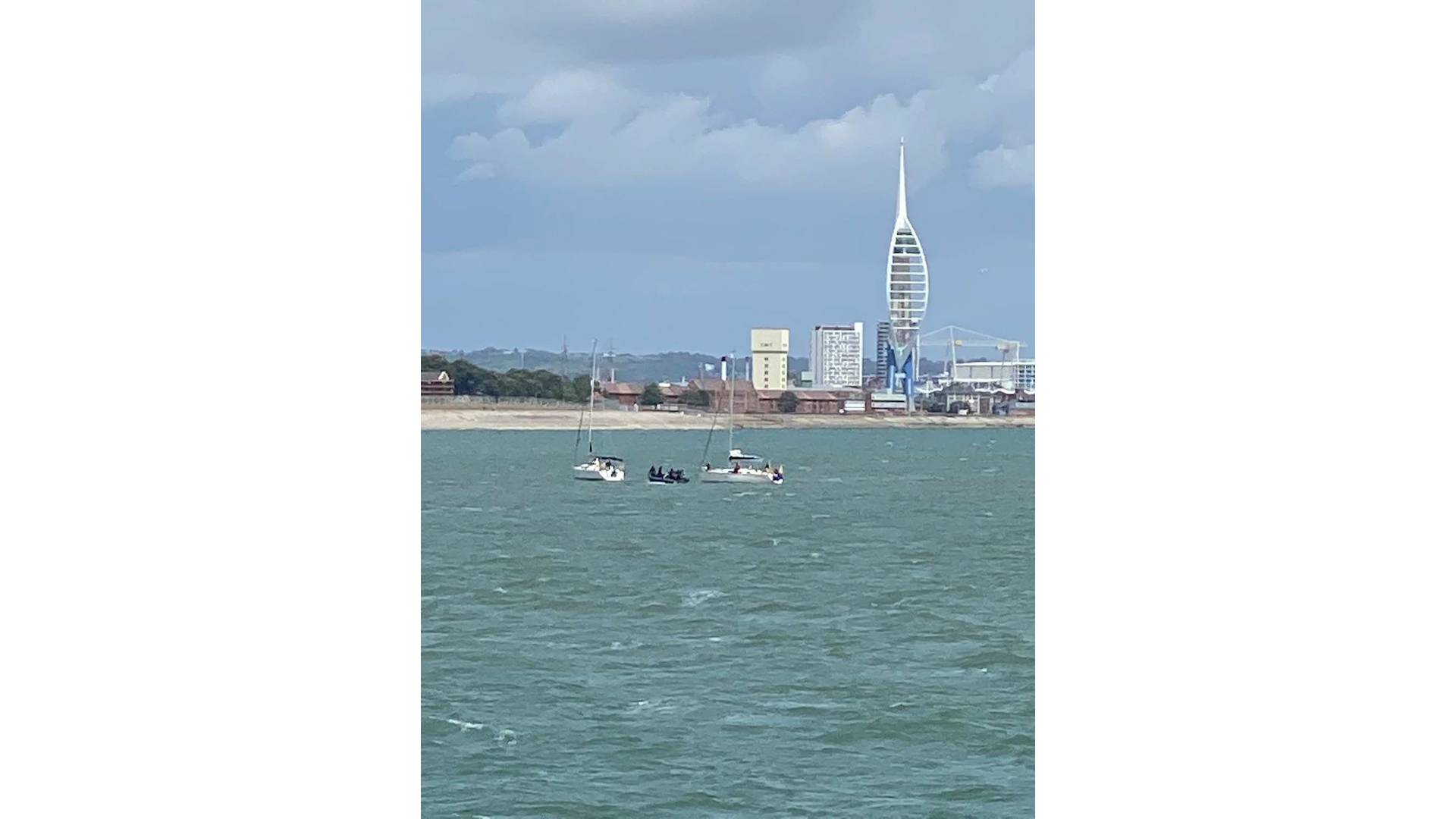 HMS Mersey deployed a seaboat to help the stricken yacht (Picture: Royal Navy).