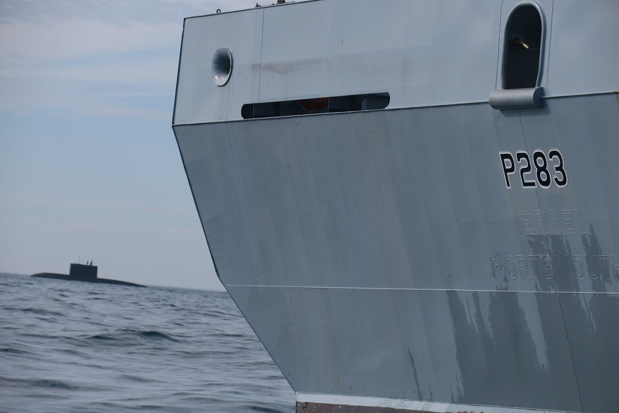 HMS Mersey reported on the movements of the Russian Black Sea Fleet submarine so NATO allies could track her progress (Picture: Royal Navy).
