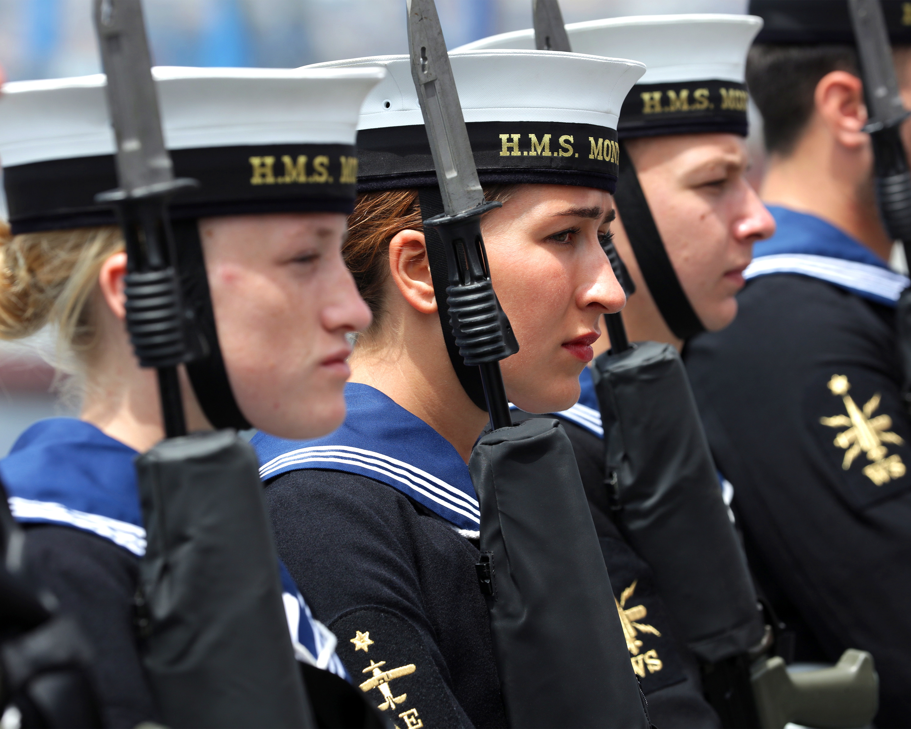 HMS Montrose crew on parade