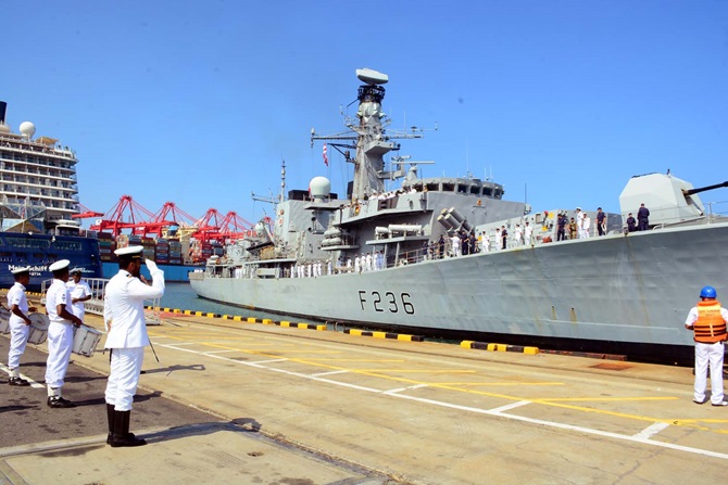 HMS Montrose arriving in the Sri Lankan capital of Colombo 090419 CREDIT ROYAL NAVY