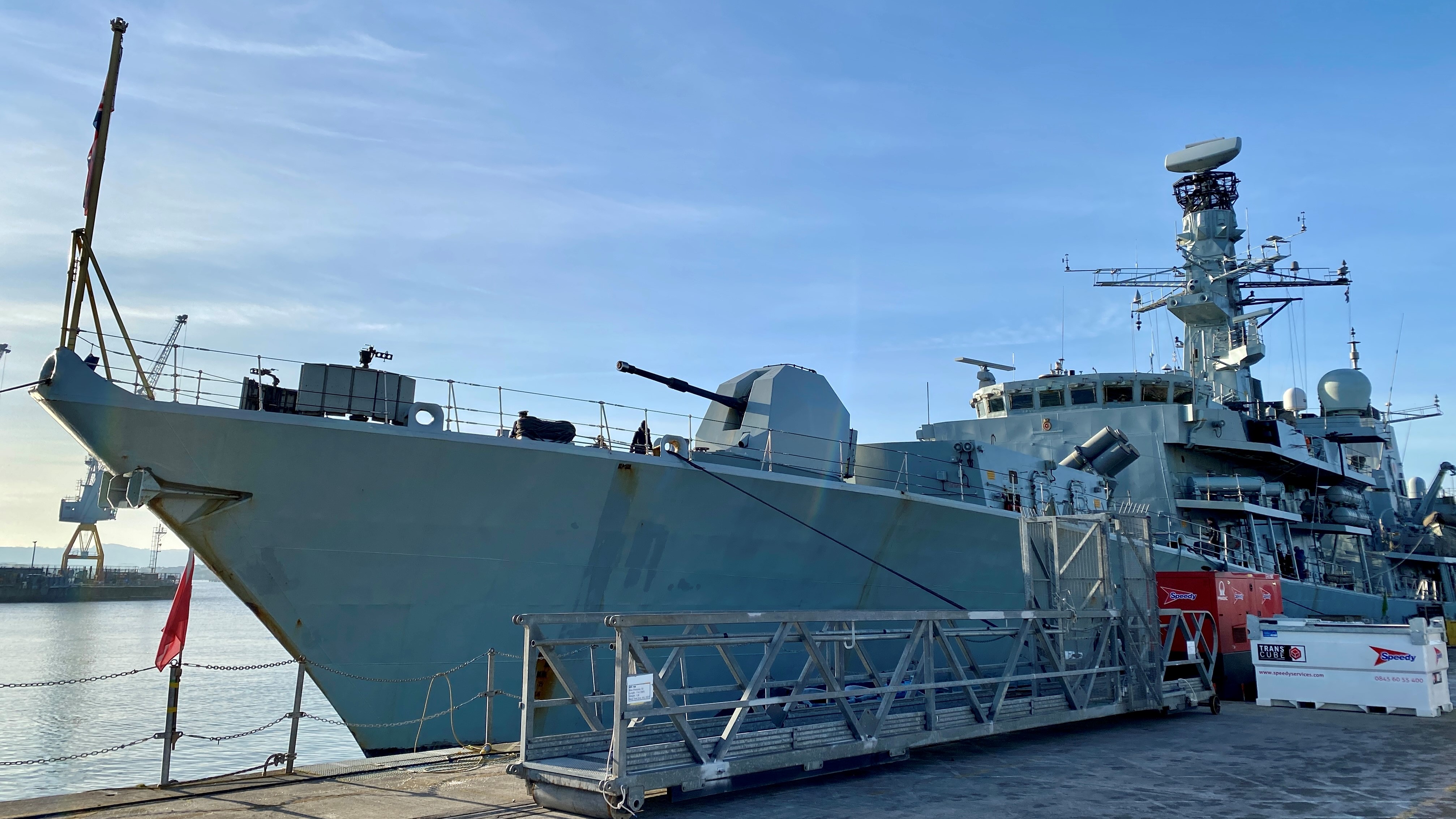 HMS Montrose in Plymouth as Royal Navy warship four-year mission ends 16122022 CREDIT BFBS