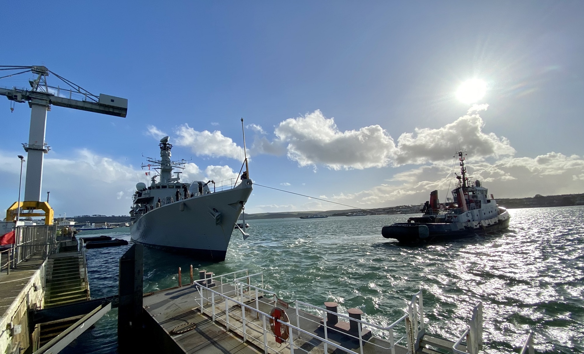 HMS Portland leaves Devonport after major revamp 270321 CREDIT MOD