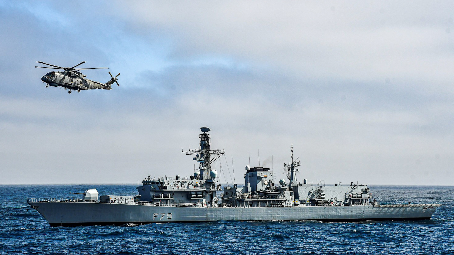 Photo of HMS Portland during Exercise Dynamic Mongoose last year