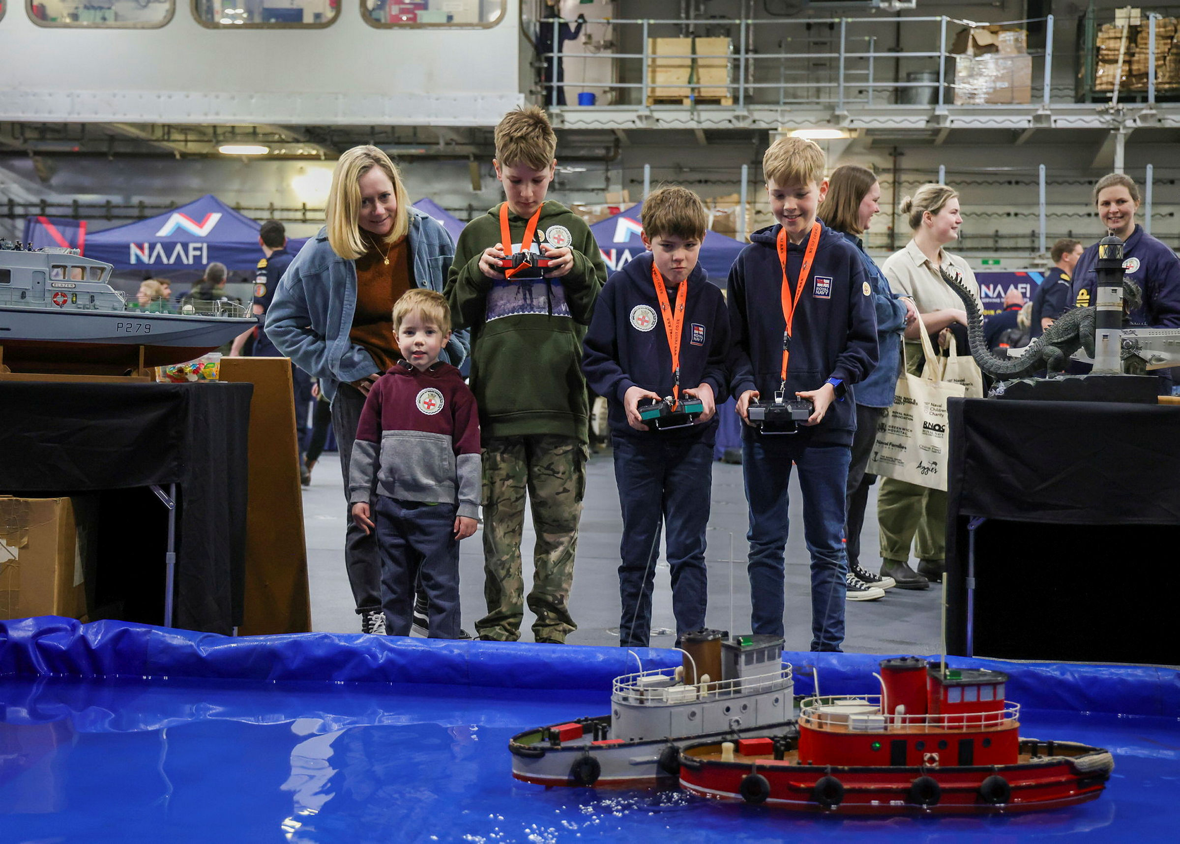 Families of the crew were welcomed on board